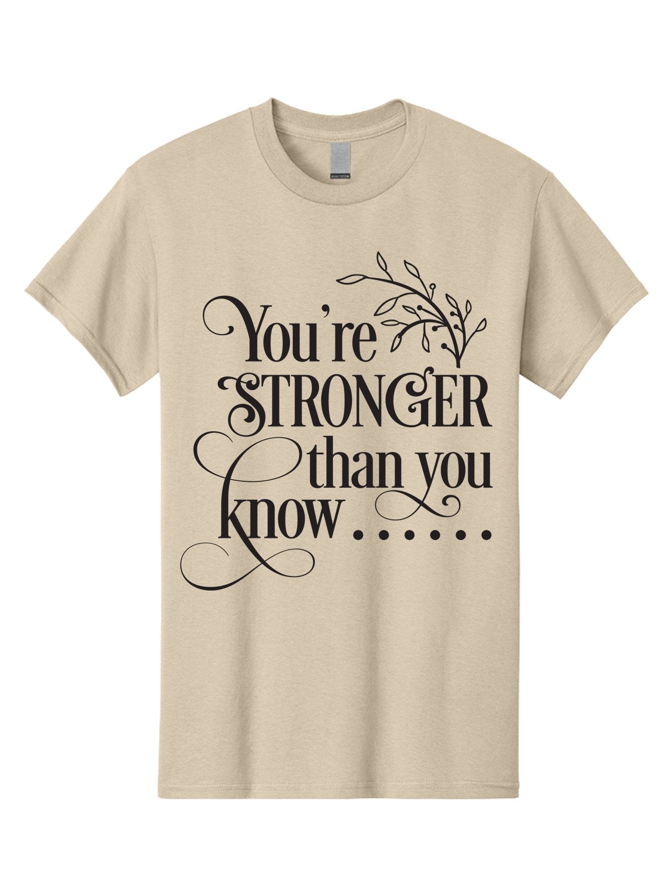 You-Re-Stronger-Than-You-Know Men'S Graphic Tee, 100% Cotton, Comfortable Casual Summer Wear, Machine Washable, Motivational Quote, Inspirational Message, Strength, Positivity, Empowerment, Encouragement, Inner Strength, Self-Improvement Aad347 14