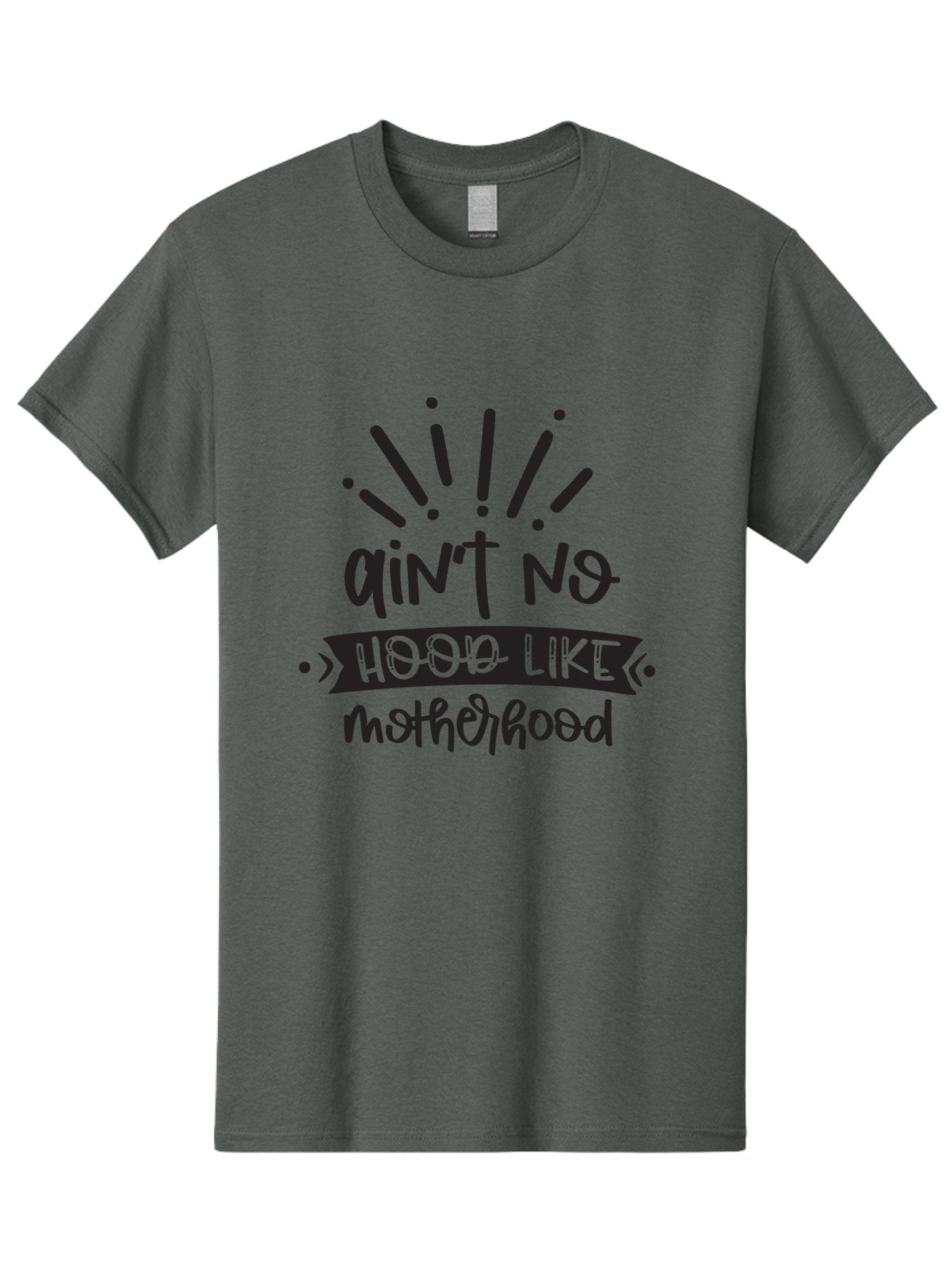 Ain-T-No-Hood-Like-Motherhood Men'S Graphic Tee, 100% Cotton, Comfortable Casual Summer Wear, Machine Washable, Funny Motherhood Quote, Playful Typography, Unique Fonts, Motherhood Humor, Parenting Jokes, Funny Mother Quotes, Mom Life, Aad355 5