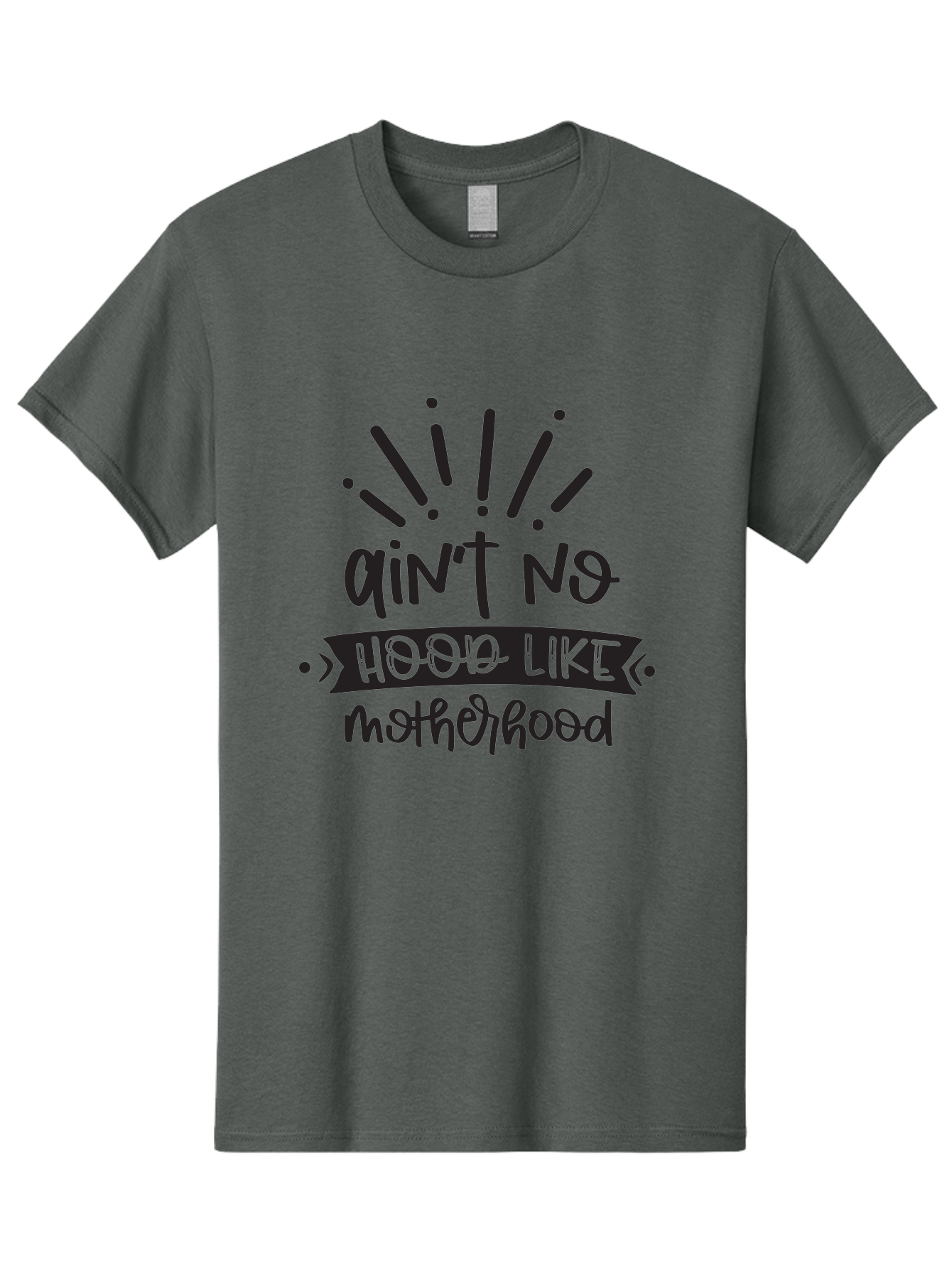 Ain-T-No-Hood-Like-Motherhood Men'S Graphic Tee, 100% Cotton, Comfortable Casual Summer Wear, Machine Washable, Funny Motherhood Quote, Playful Typography, Unique Fonts, Motherhood Humor, Parenting Jokes, Funny Mother Quotes, Mom Life, Aad355 15