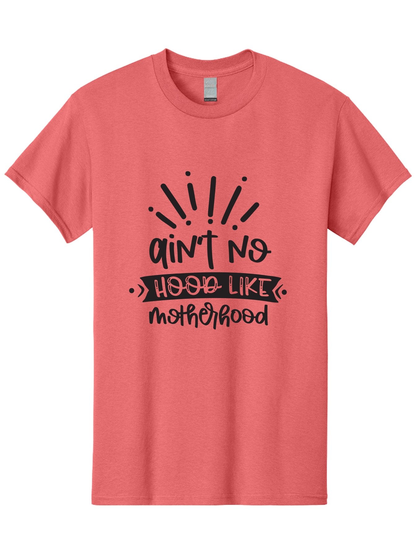 Ain-T-No-Hood-Like-Motherhood Men'S Graphic Tee, 100% Cotton, Comfortable Casual Summer Wear, Machine Washable, Funny Motherhood Quote, Playful Typography, Unique Fonts, Motherhood Humor, Parenting Jokes, Funny Mother Quotes, Mom Life, Aad355 14