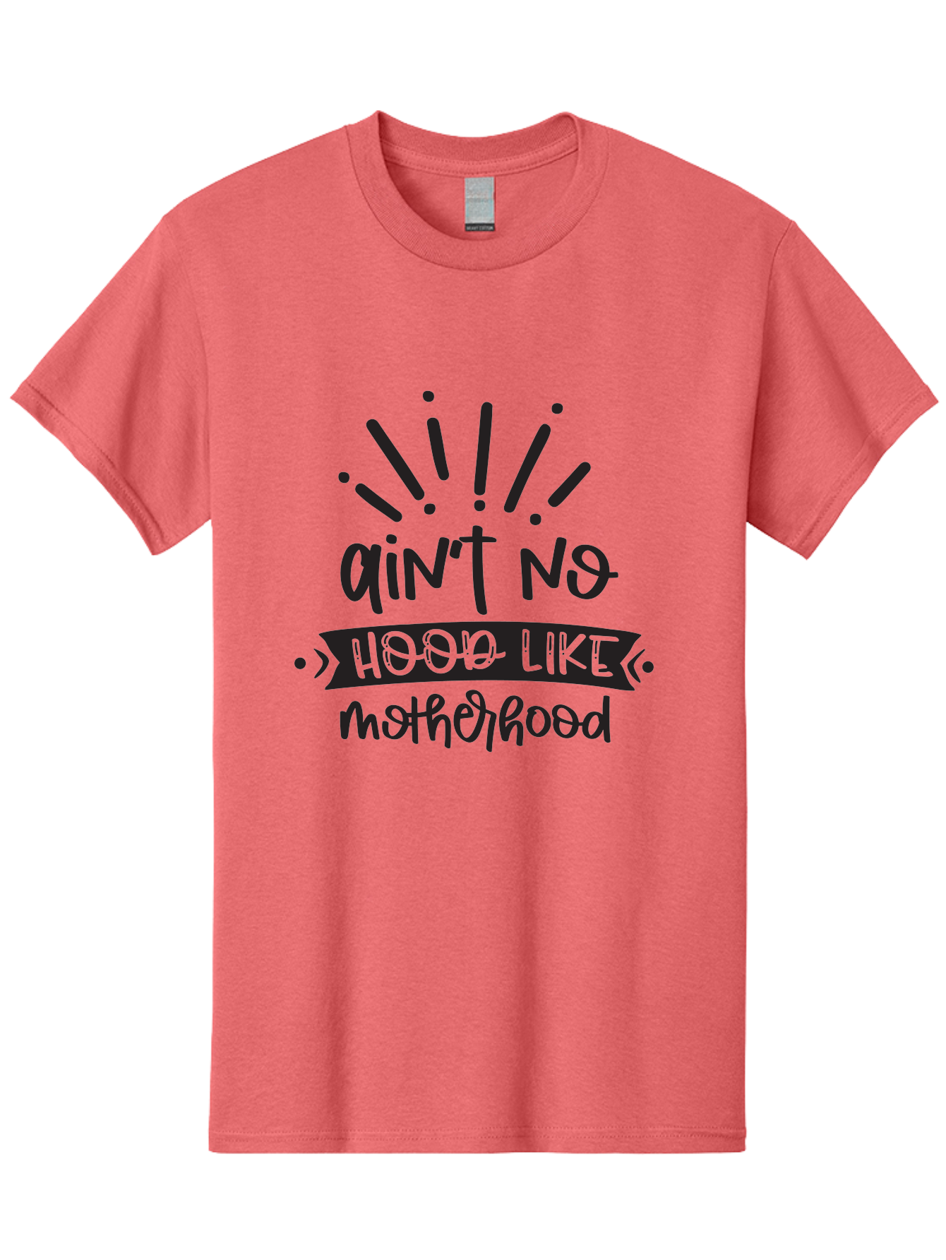 Ain-T-No-Hood-Like-Motherhood Men'S Graphic Tee, 100% Cotton, Comfortable Casual Summer Wear, Machine Washable, Funny Motherhood Quote, Playful Typography, Unique Fonts, Motherhood Humor, Parenting Jokes, Funny Mother Quotes, Mom Life, Aad355 3