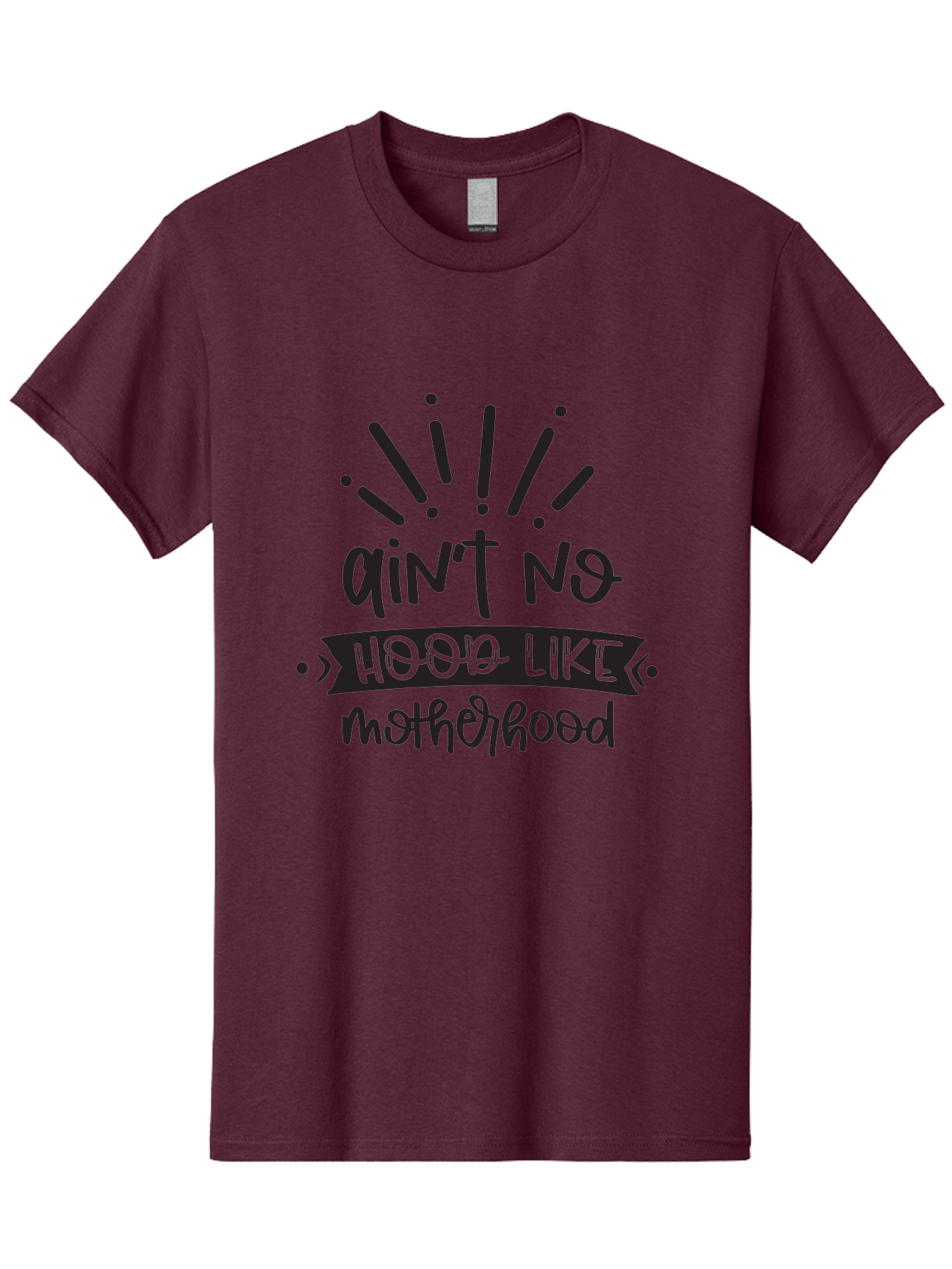 Ain-T-No-Hood-Like-Motherhood Men'S Graphic Tee, 100% Cotton, Comfortable Casual Summer Wear, Machine Washable, Funny Motherhood Quote, Playful Typography, Unique Fonts, Motherhood Humor, Parenting Jokes, Funny Mother Quotes, Mom Life, Aad355 29