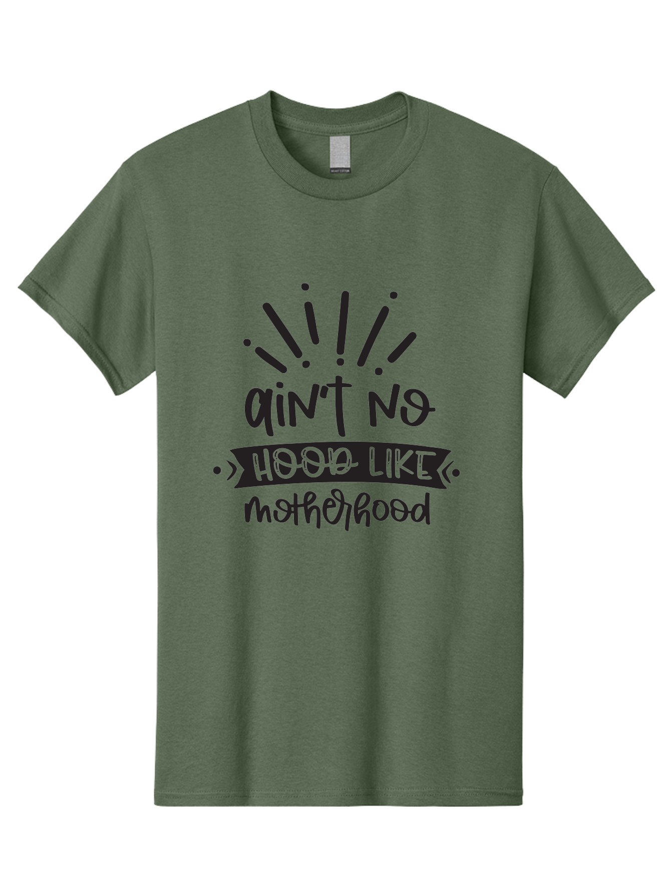 Ain-T-No-Hood-Like-Motherhood Men'S Graphic Tee, 100% Cotton, Comfortable Casual Summer Wear, Machine Washable, Funny Motherhood Quote, Playful Typography, Unique Fonts, Motherhood Humor, Parenting Jokes, Funny Mother Quotes, Mom Life, Aad355 11