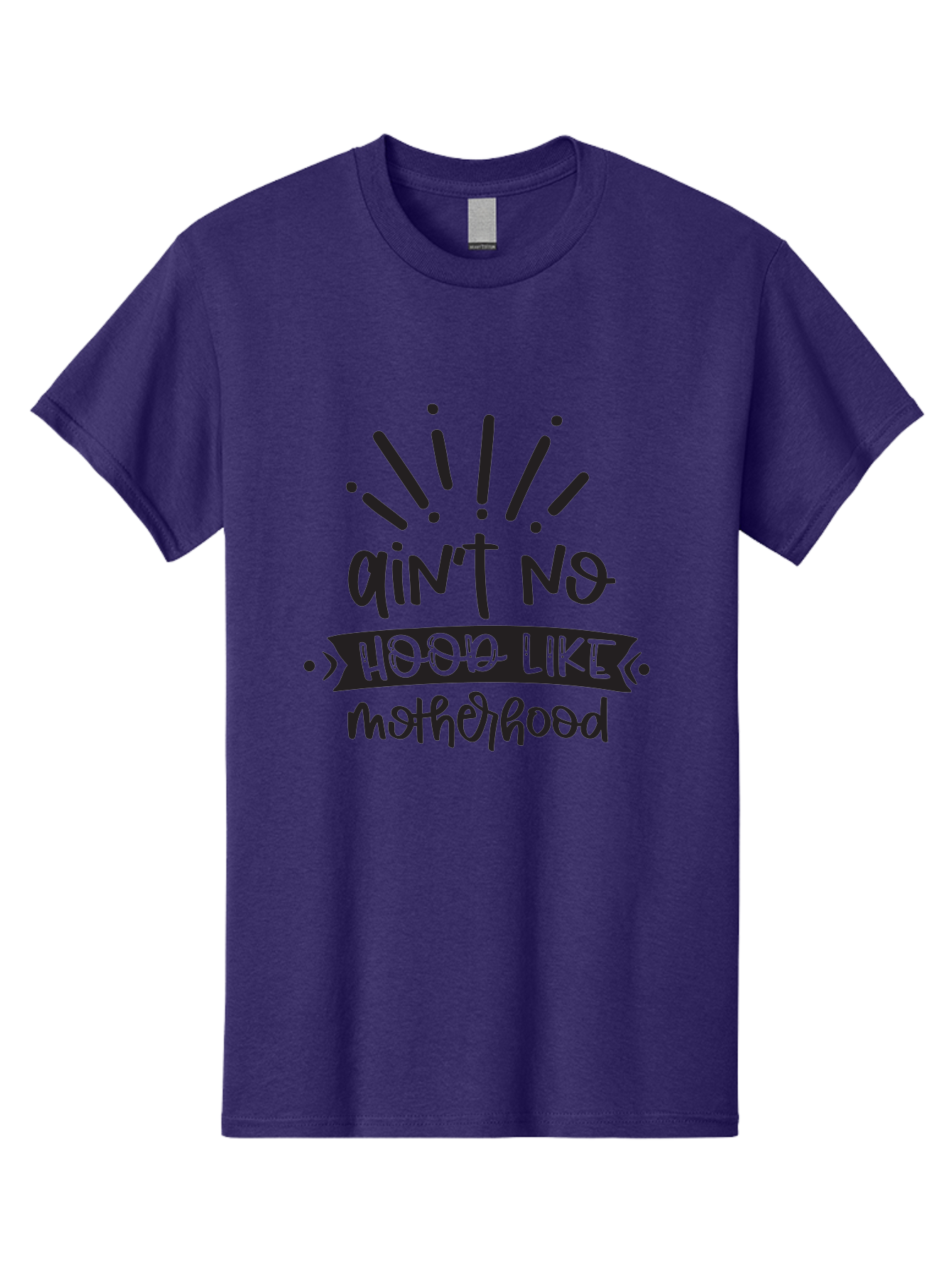 Ain-T-No-Hood-Like-Motherhood Men'S Graphic Tee, 100% Cotton, Comfortable Casual Summer Wear, Machine Washable, Funny Motherhood Quote, Playful Typography, Unique Fonts, Motherhood Humor, Parenting Jokes, Funny Mother Quotes, Mom Life, Aad355 17