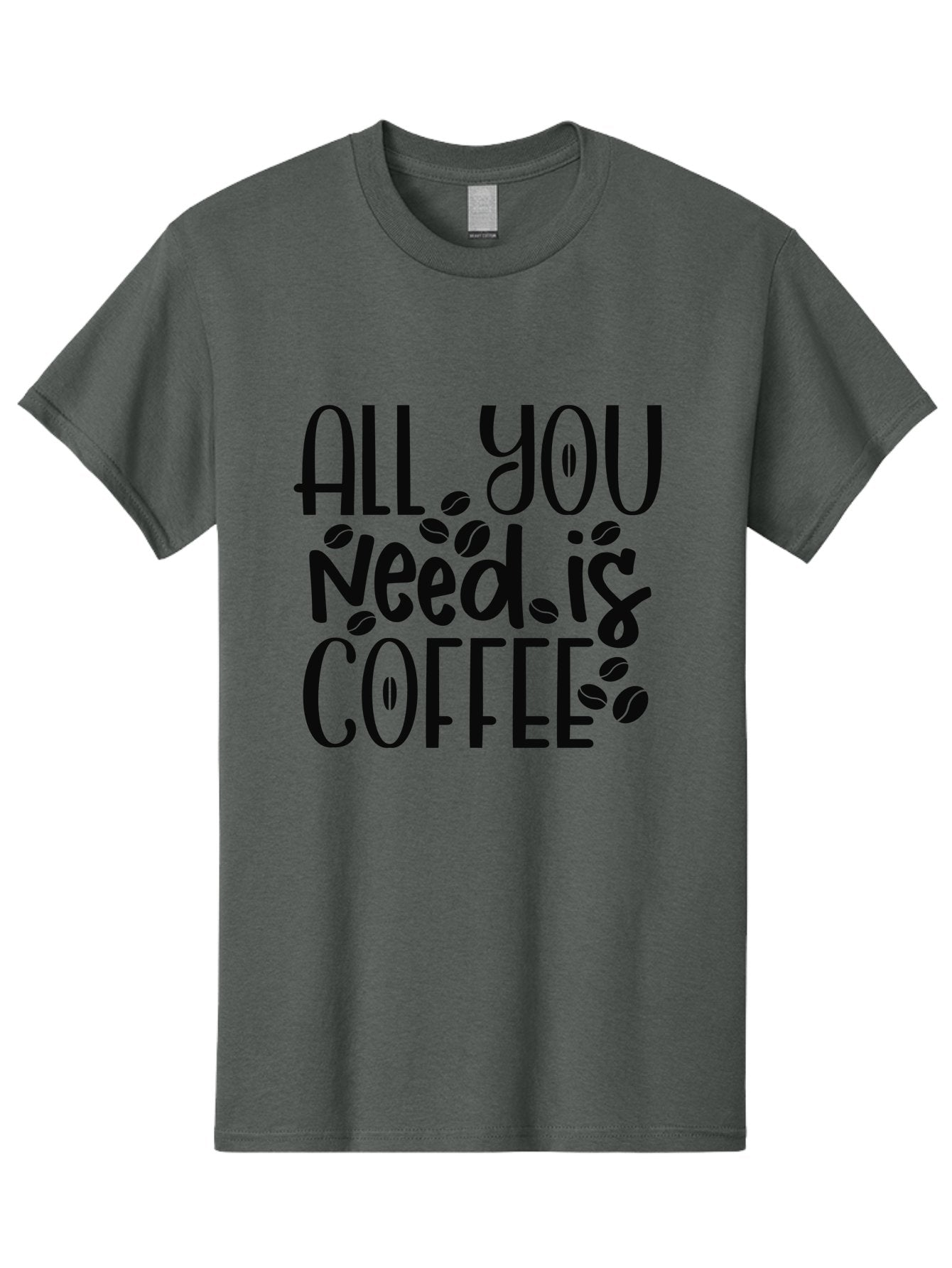 All-You-Need-Is-Coffee Men'S Graphic Tee, 100% Cotton, Comfortable Casual Summer Wear, Machine Washable, Coffee Lover Quote, Coffee Beans, Caffeine Fix, Coffee Motivation, Coffee Inspiration, Coffee Culture, Coffee Quote Aad356