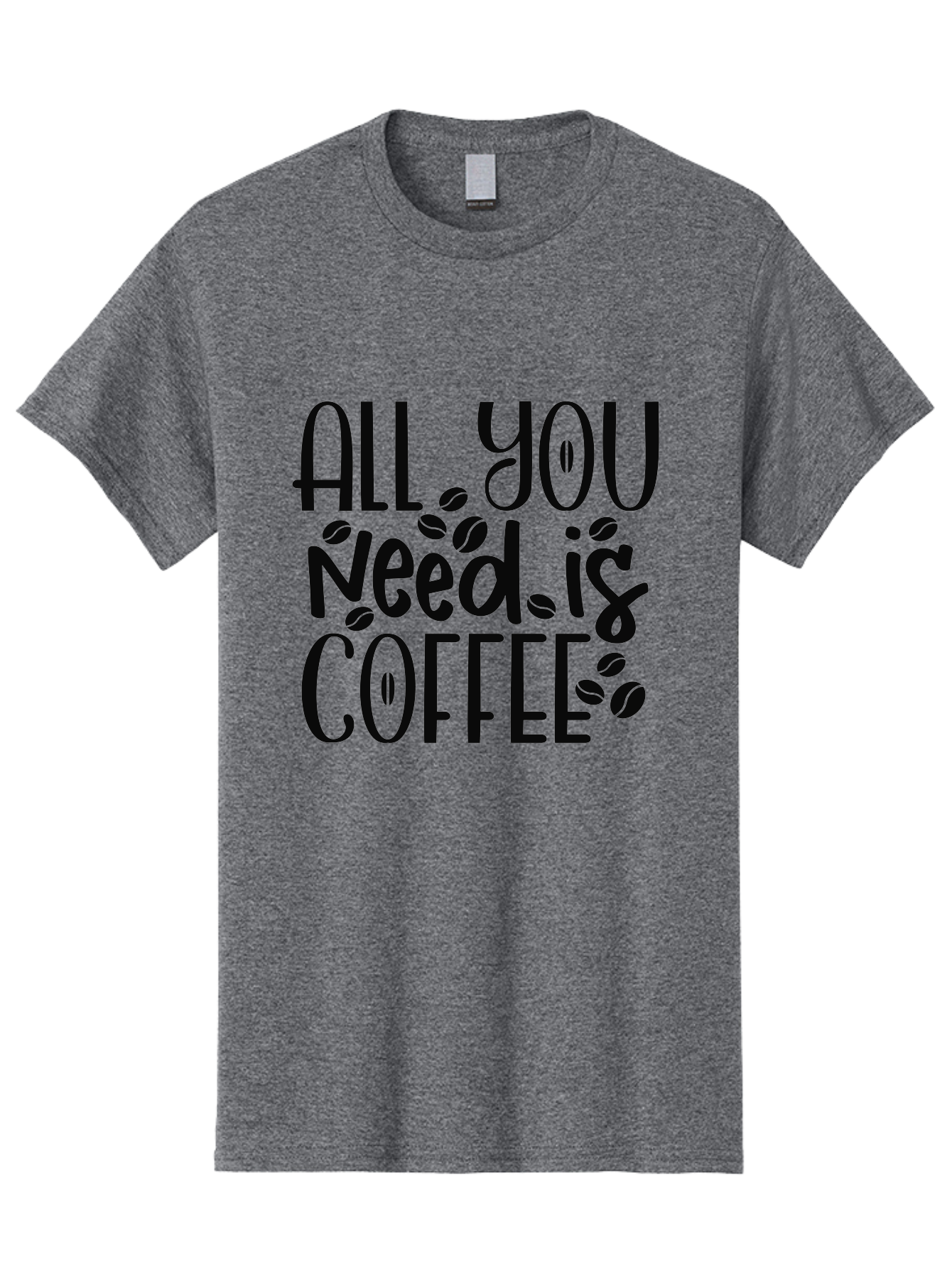 All-You-Need-Is-Coffee Men'S Graphic Tee, 100% Cotton, Comfortable Casual Summer Wear, Machine Washable, Coffee Lover Quote, Coffee Beans, Caffeine Fix, Coffee Motivation, Coffee Inspiration, Coffee Culture, Coffee Quote Aad356