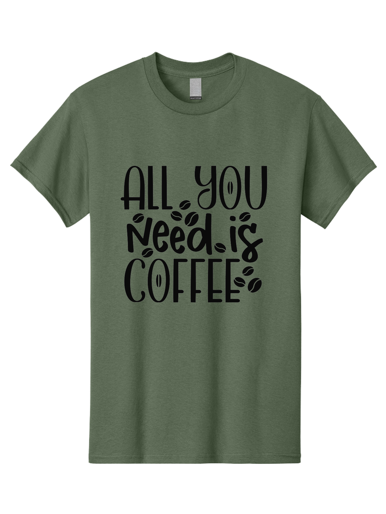 All-You-Need-Is-Coffee Men'S Graphic Tee, 100% Cotton, Comfortable Casual Summer Wear, Machine Washable, Coffee Lover Quote, Coffee Beans, Caffeine Fix, Coffee Motivation, Coffee Inspiration, Coffee Culture, Coffee Quote Aad356 9