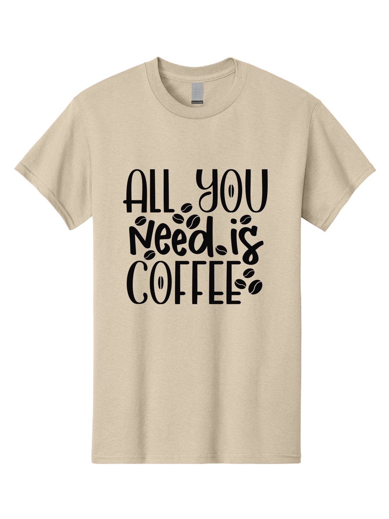 All-You-Need-Is-Coffee Men'S Graphic Tee, 100% Cotton, Comfortable Casual Summer Wear, Machine Washable, Coffee Lover Quote, Coffee Beans, Caffeine Fix, Coffee Motivation, Coffee Inspiration, Coffee Culture, Coffee Quote Aad356 6
