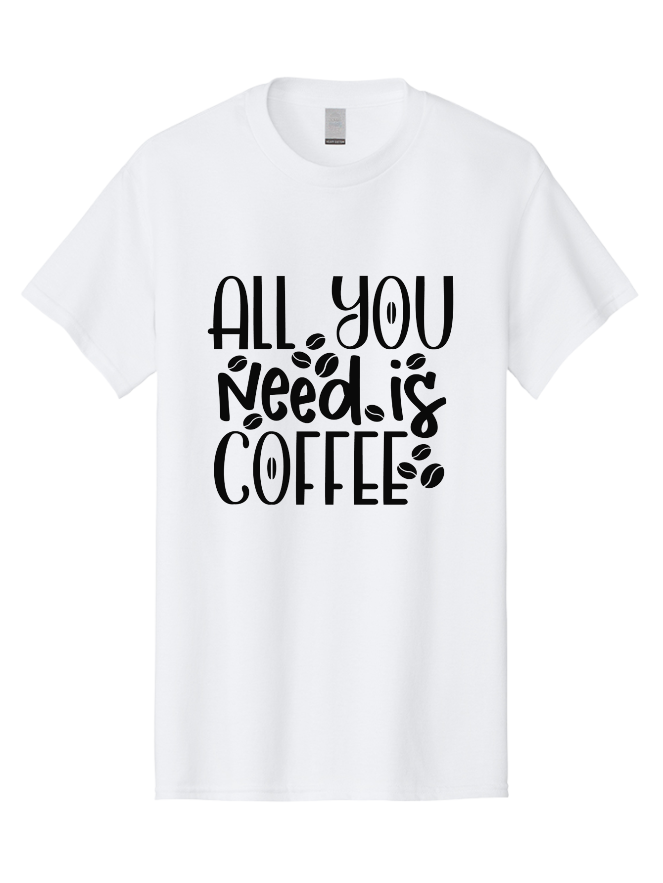All-You-Need-Is-Coffee Men'S Graphic Tee, 100% Cotton, Comfortable Casual Summer Wear, Machine Washable, Coffee Lover Quote, Coffee Beans, Caffeine Fix, Coffee Motivation, Coffee Inspiration, Coffee Culture, Coffee Quote Aad356 3
