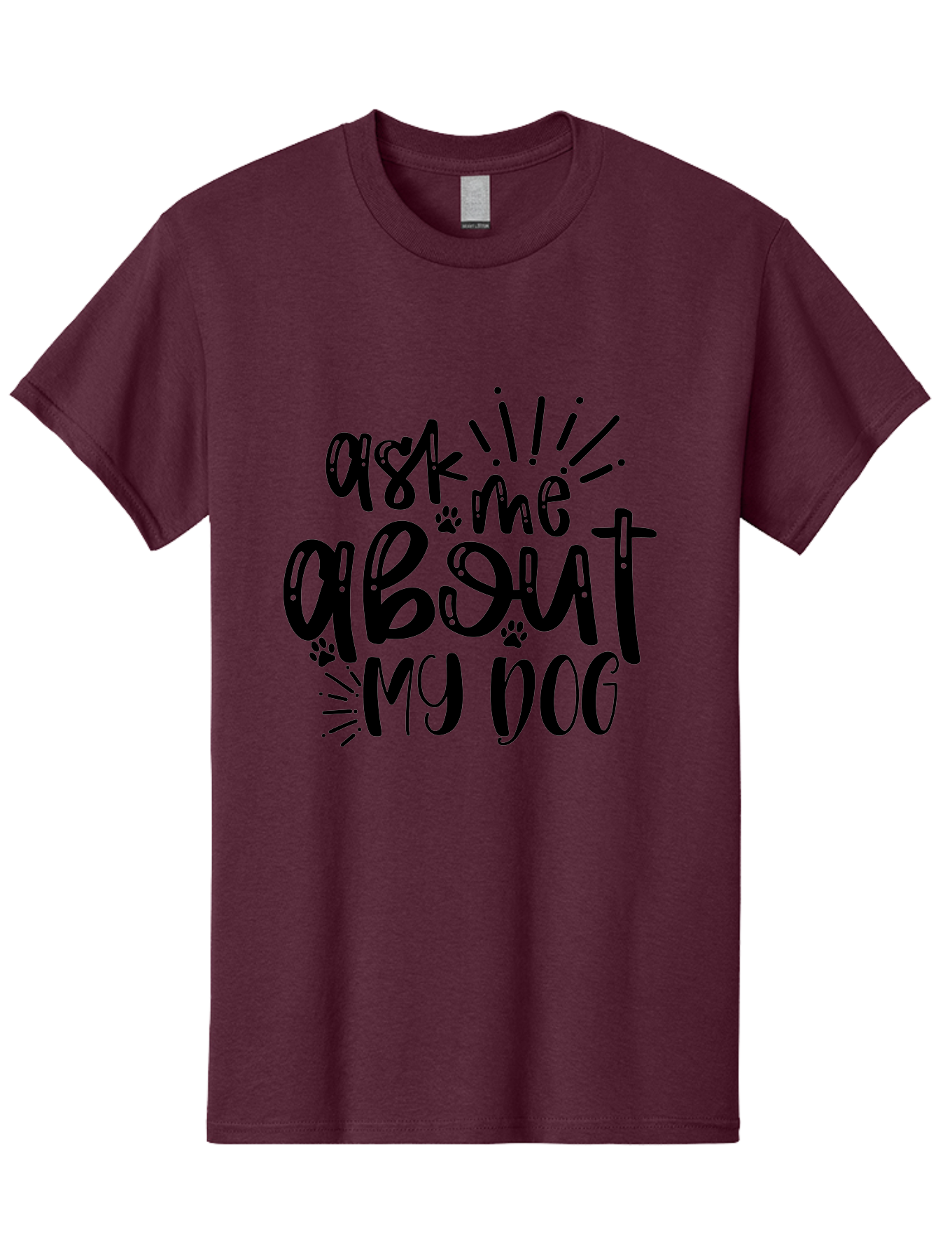 Ask-Me-About-My-Dog Men'S Graphic Tee, 100% Cotton, Comfortable Casual Summer Wear, Machine Washable, Dog Lover Quote, Pet Owner, Dog Mom, Dog Dad, Pet Parent, Dog Enthusiast, Paw Print, Funny Dog Saying, Dog Quote Aad357