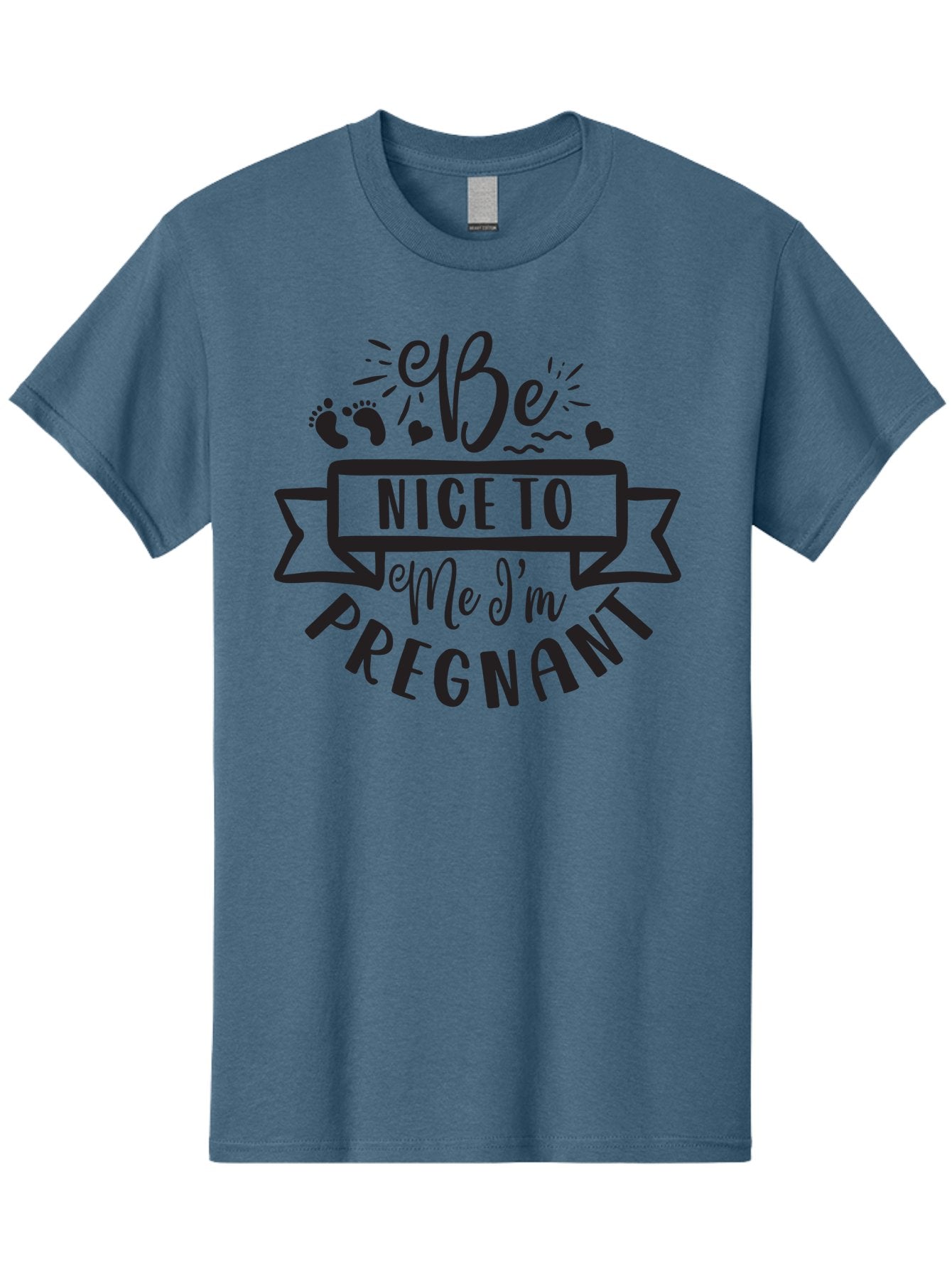 Be-Nice-To-Me-I-M-Pregnant Men'S Graphic Tee, 100% Cotton, Comfortable Casual Summer Wear, Machine Washable, Pregnancy Announcement, Cute Baby Bump, Expecting Mother, Baby On Board, Pregnancy Reveal, Baby Feet, Heartwarming Message, Aad361 12