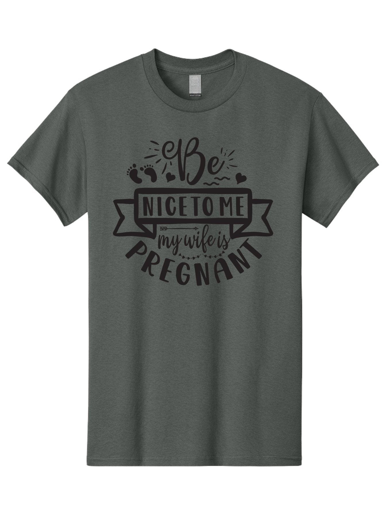 Be-Nice-To-Me-My-Wife-Is-Pregnant Men'S Graphic Tee, 100% Cotton, Comfortable Casual Summer Wear, Machine Washable, Pregnancy Announcement, Expectant Mother, Baby On The Way, Husband Humor, Cute Design, Funny T-Shirt, Pregnancy Reveal, Aad362