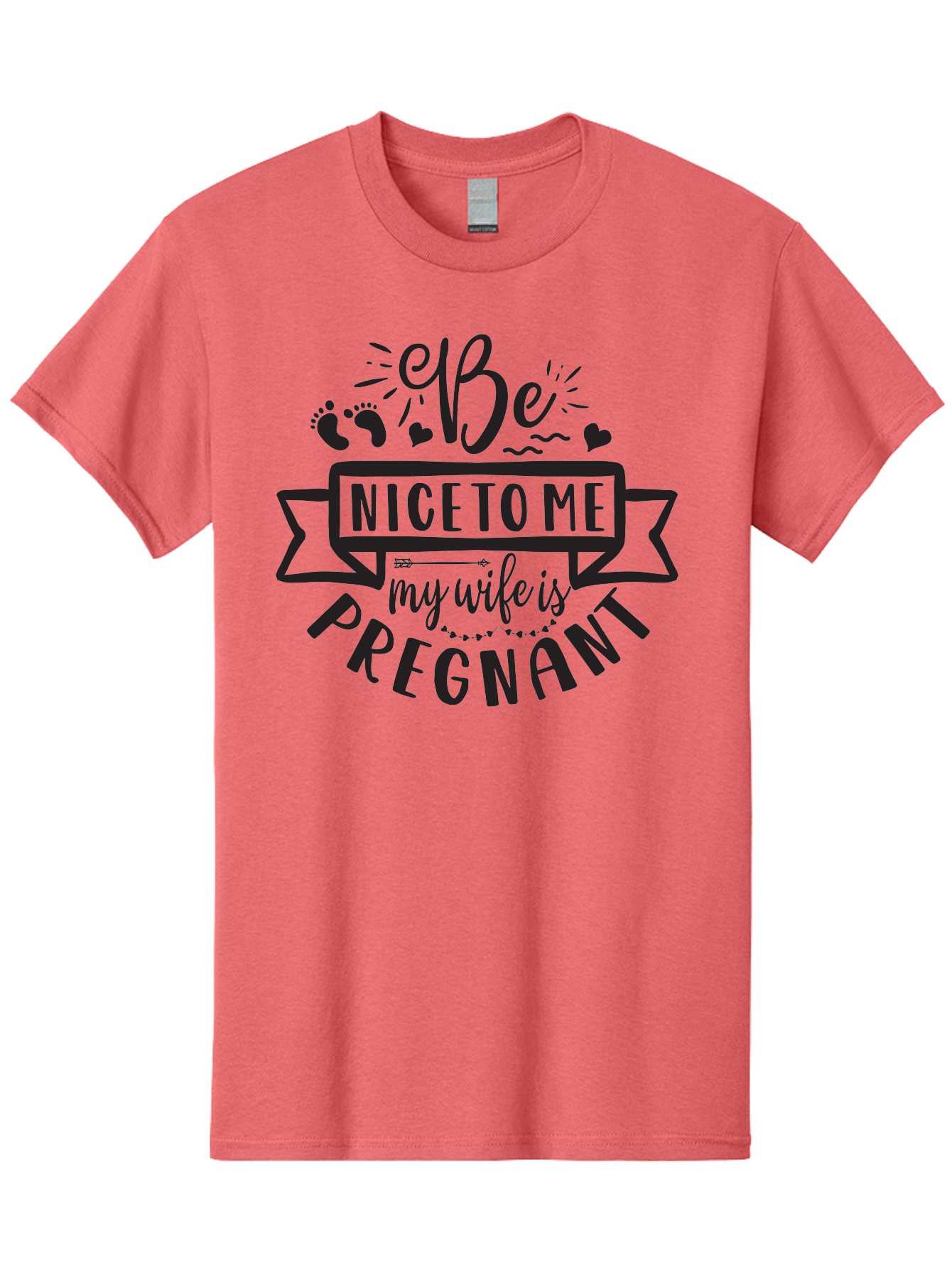 Be-Nice-To-Me-My-Wife-Is-Pregnant Men'S Graphic Tee, 100% Cotton, Comfortable Casual Summer Wear, Machine Washable, Pregnancy Announcement, Expectant Mother, Baby On The Way, Husband Humor, Cute Design, Funny T-Shirt, Pregnancy Reveal, Aad362