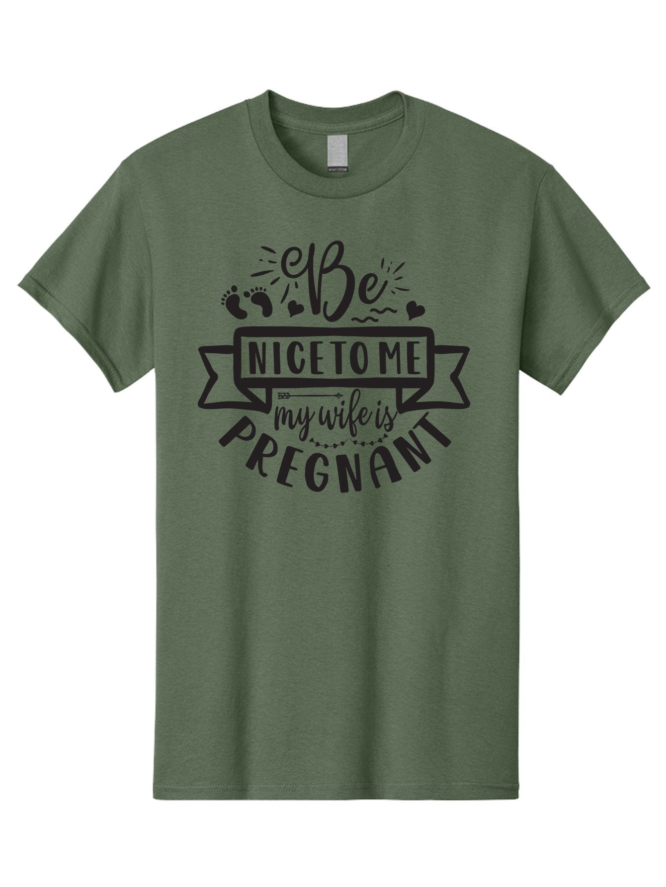 Be-Nice-To-Me-My-Wife-Is-Pregnant Men'S Graphic Tee, 100% Cotton, Comfortable Casual Summer Wear, Machine Washable, Pregnancy Announcement, Expectant Mother, Baby On The Way, Husband Humor, Cute Design, Funny T-Shirt, Pregnancy Reveal, Aad362 6
