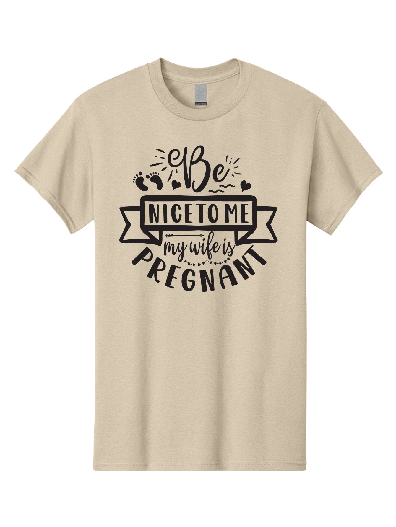 Be-Nice-To-Me-My-Wife-Is-Pregnant Men'S Graphic Tee, 100% Cotton, Comfortable Casual Summer Wear, Machine Washable, Pregnancy Announcement, Expectant Mother, Baby On The Way, Husband Humor, Cute Design, Funny T-Shirt, Pregnancy Reveal, Aad362 11