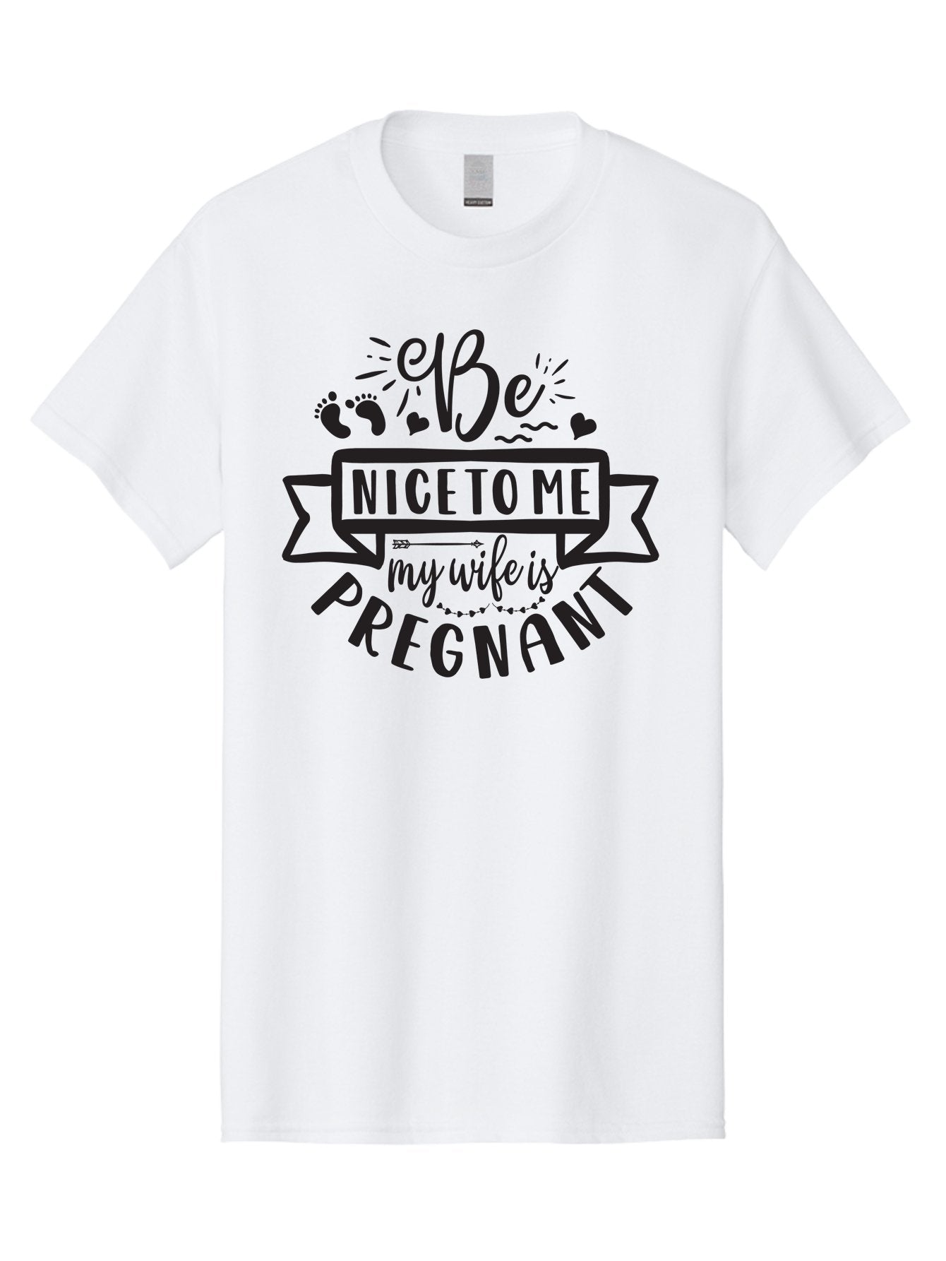 Be-Nice-To-Me-My-Wife-Is-Pregnant Men'S Graphic Tee, 100% Cotton, Comfortable Casual Summer Wear, Machine Washable, Pregnancy Announcement, Expectant Mother, Baby On The Way, Husband Humor, Cute Design, Funny T-Shirt, Pregnancy Reveal, Aad362 9