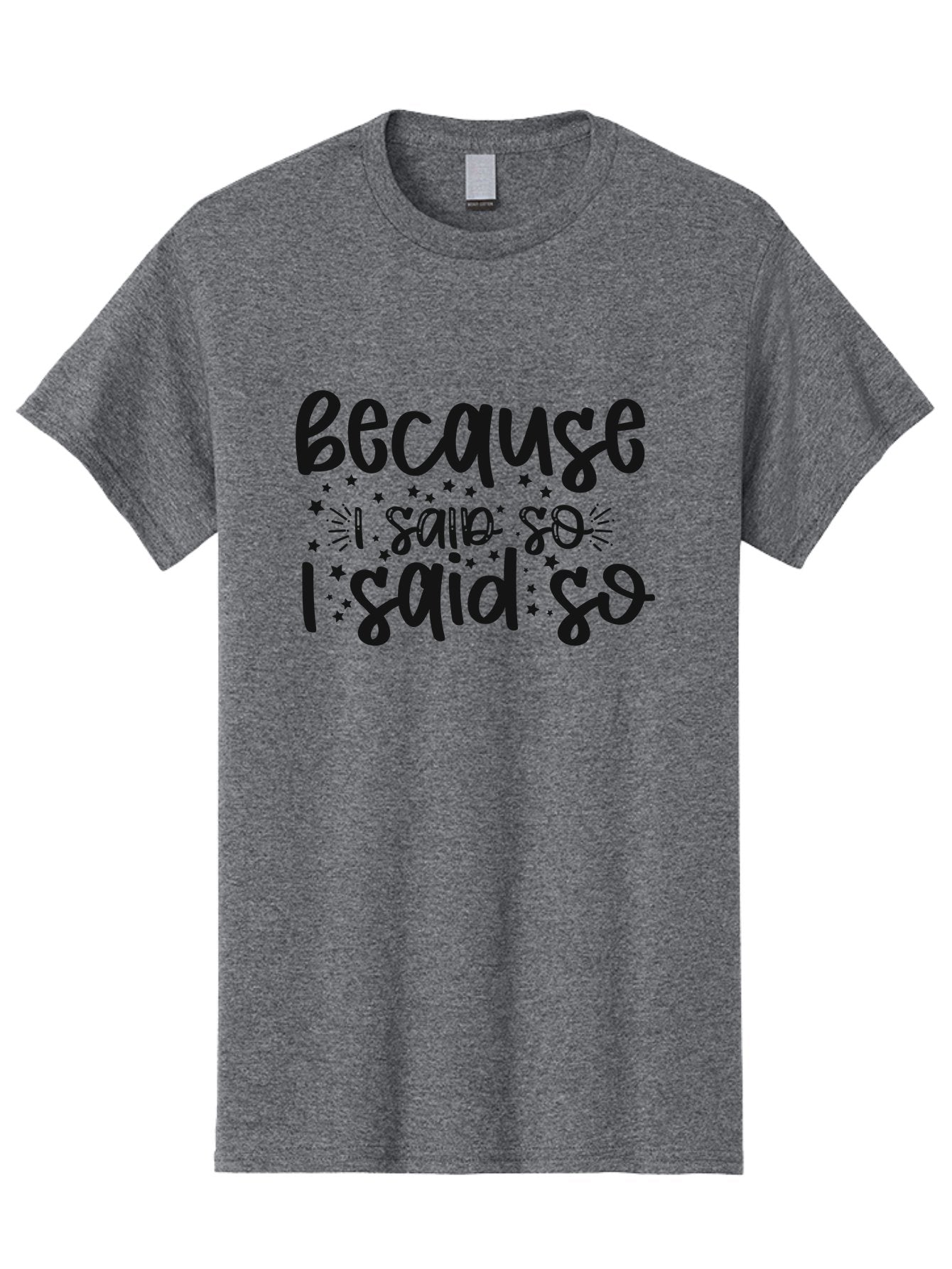 Because-I-Said-So Men'S Graphic Tee, 100% Cotton, Comfortable Casual Summer Wear, Machine Washable, Funny Quotes, Sassy Phrases, Playful Designs, Humorous Sayings, Starry Typography, Whimsical Art, Comedic Expression Aad363 12