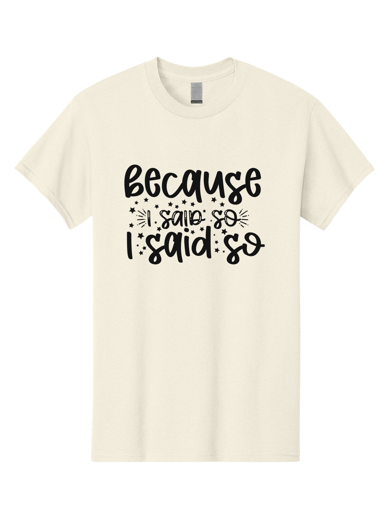 Because-I-Said-So Men'S Graphic Tee, 100% Cotton, Comfortable Casual Summer Wear, Machine Washable, Funny Quotes, Sassy Phrases, Playful Designs, Humorous Sayings, Starry Typography, Whimsical Art, Comedic Expression Aad363