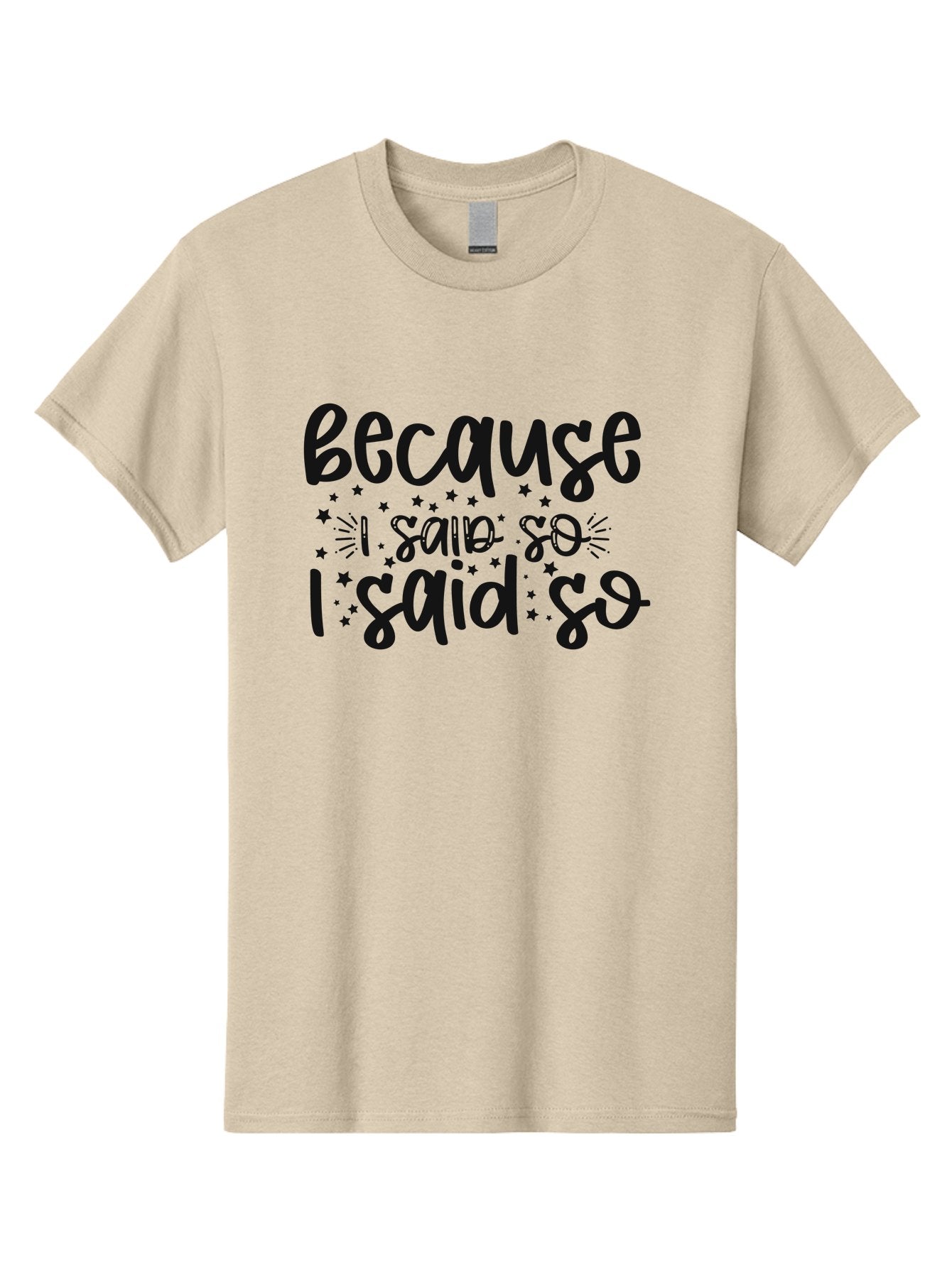 Because-I-Said-So Men'S Graphic Tee, 100% Cotton, Comfortable Casual Summer Wear, Machine Washable, Funny Quotes, Sassy Phrases, Playful Designs, Humorous Sayings, Starry Typography, Whimsical Art, Comedic Expression Aad363 14