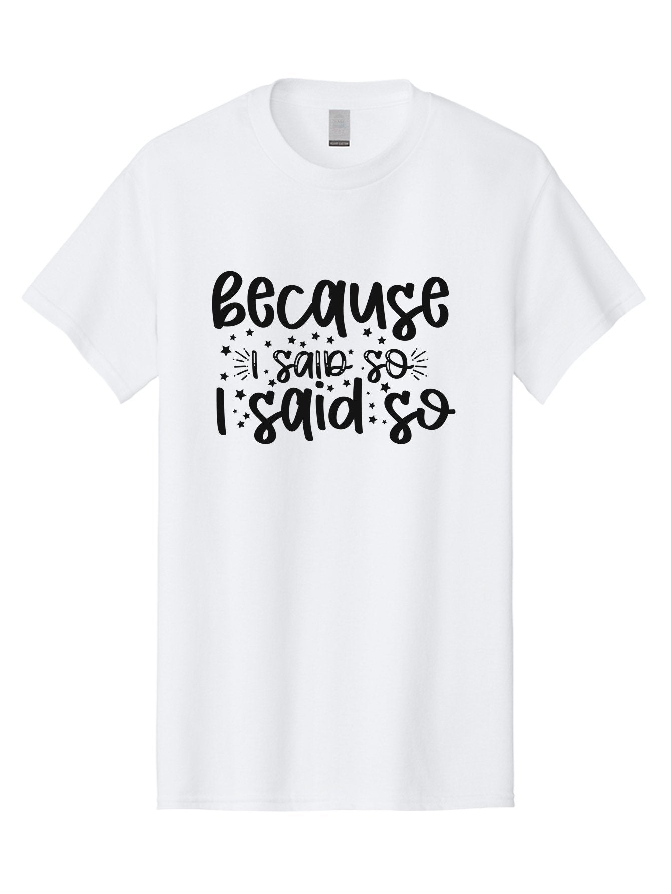 Because-I-Said-So Men'S Graphic Tee, 100% Cotton, Comfortable Casual Summer Wear, Machine Washable, Funny Quotes, Sassy Phrases, Playful Designs, Humorous Sayings, Starry Typography, Whimsical Art, Comedic Expression Aad363 4