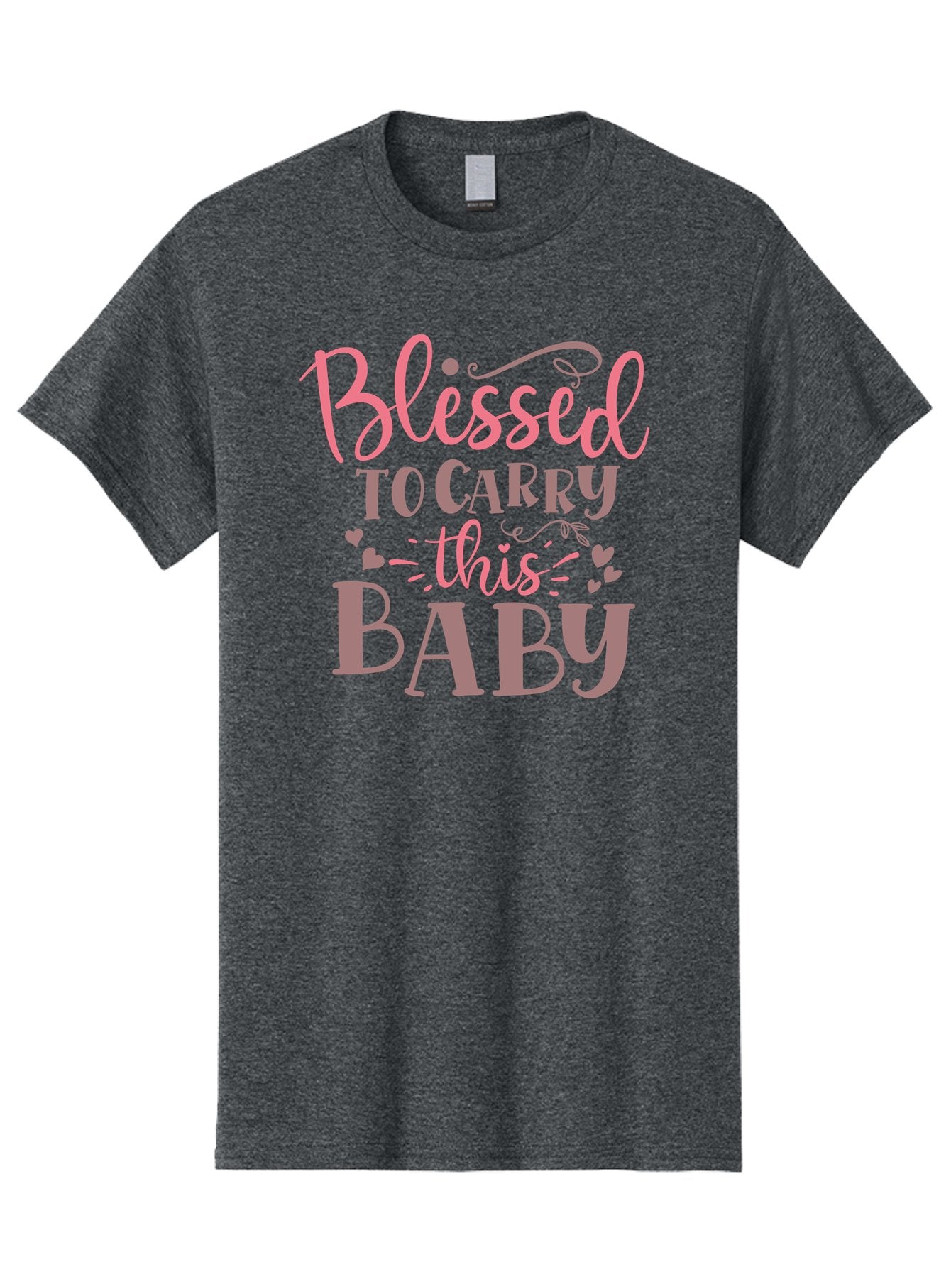 Blessed-To-Carry-This-Baby Men'S Graphic Tee, 100% Cotton, Comfortable Casual Summer Wear, Machine Washable, Pregnancy Quote, Baby Blessing, Expectant Mother, Pink Font, Inspirational Message, Baby Shower Gift, Maternity Message Aad366 13
