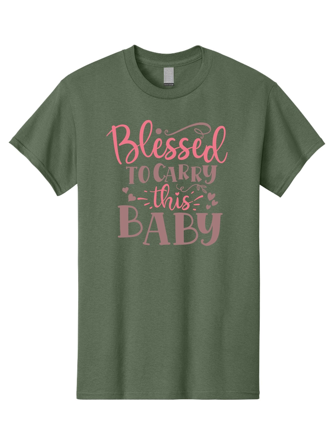Blessed-To-Carry-This-Baby Men'S Graphic Tee, 100% Cotton, Comfortable Casual Summer Wear, Machine Washable, Pregnancy Quote, Baby Blessing, Expectant Mother, Pink Font, Inspirational Message, Baby Shower Gift, Maternity Message Aad366 10