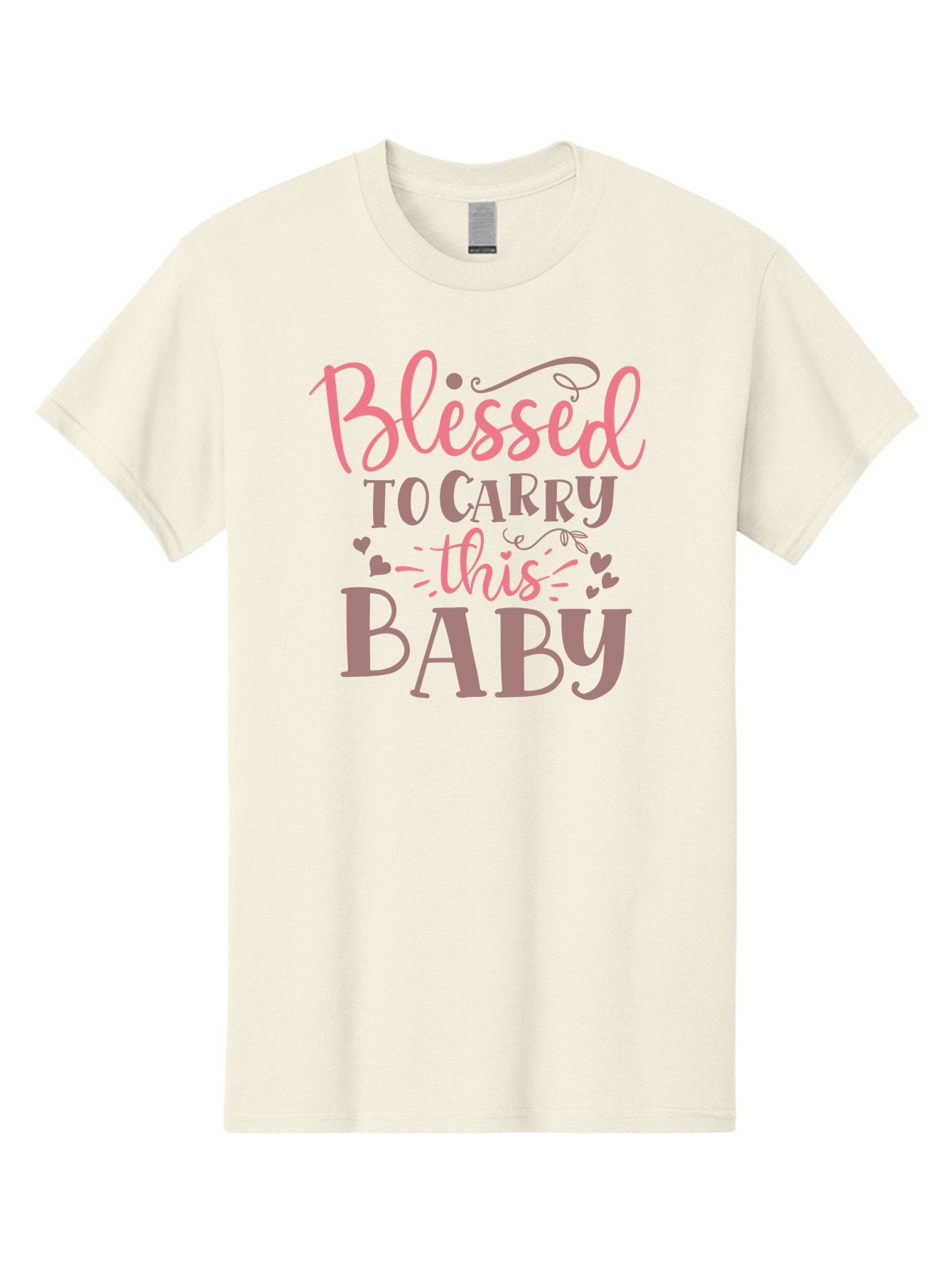 Blessed-To-Carry-This-Baby Men'S Graphic Tee, 100% Cotton, Comfortable Casual Summer Wear, Machine Washable, Pregnancy Quote, Baby Blessing, Expectant Mother, Pink Font, Inspirational Message, Baby Shower Gift, Maternity Message Aad366 14