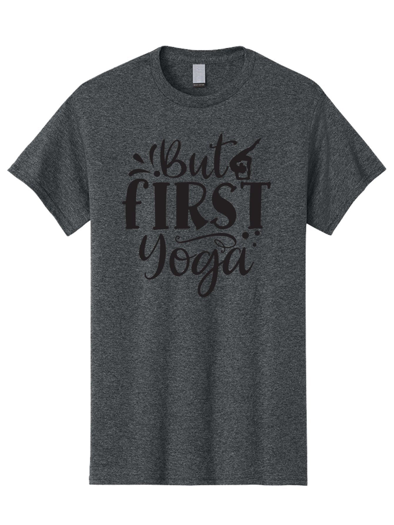 But-First-Yoga Men'S Graphic Tee, 100% Cotton, Comfortable Casual Summer Wear, Machine Washable, Yoga Inspiration, Mindfulness, Wellness Quotes, Motivational Phrases, Yoga Love, Fitness Motivation, Healthy Lifestyle Aad368 4