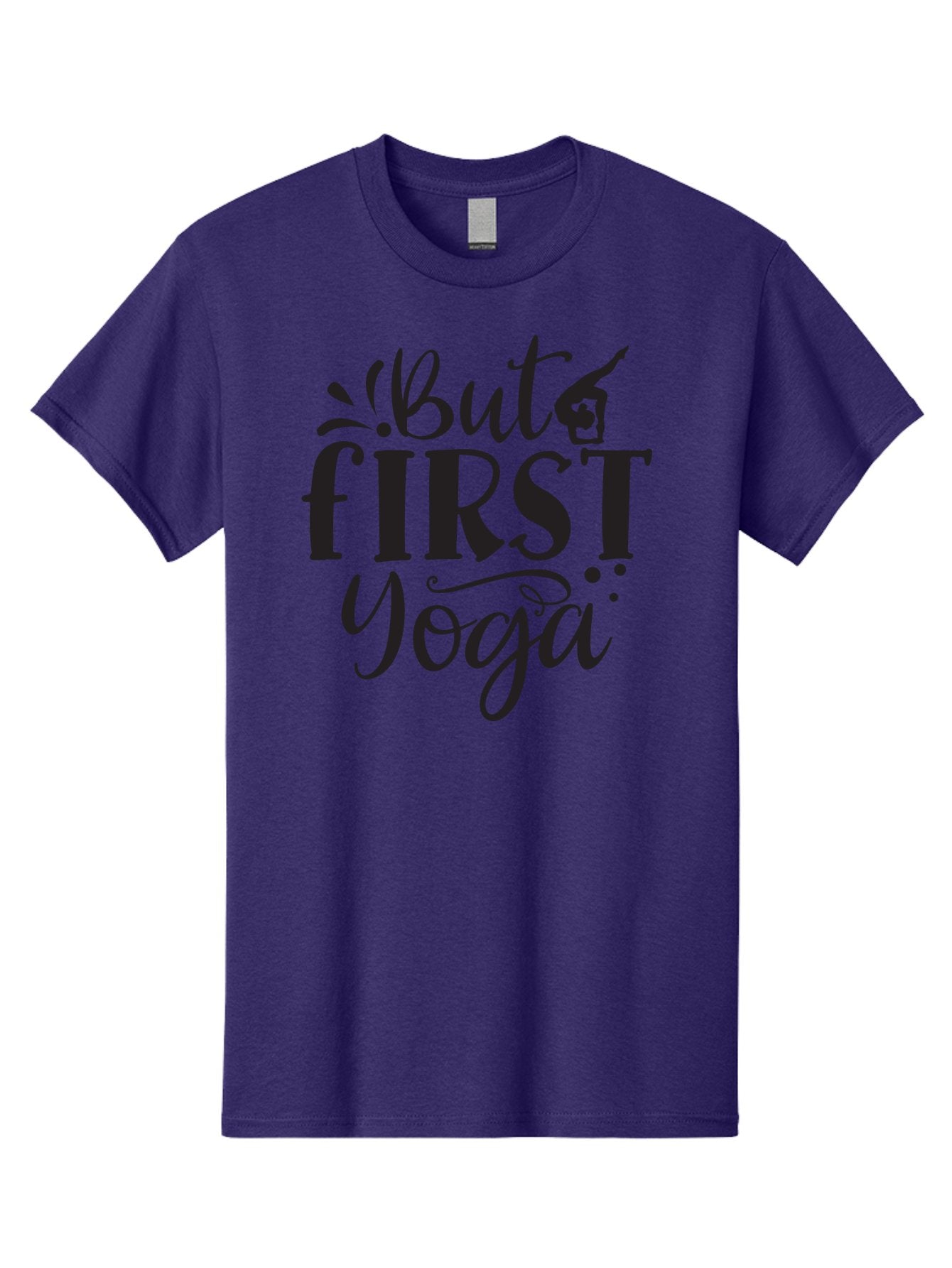 But-First-Yoga Men'S Graphic Tee, 100% Cotton, Comfortable Casual Summer Wear, Machine Washable, Yoga Inspiration, Mindfulness, Wellness Quotes, Motivational Phrases, Yoga Love, Fitness Motivation, Healthy Lifestyle Aad368