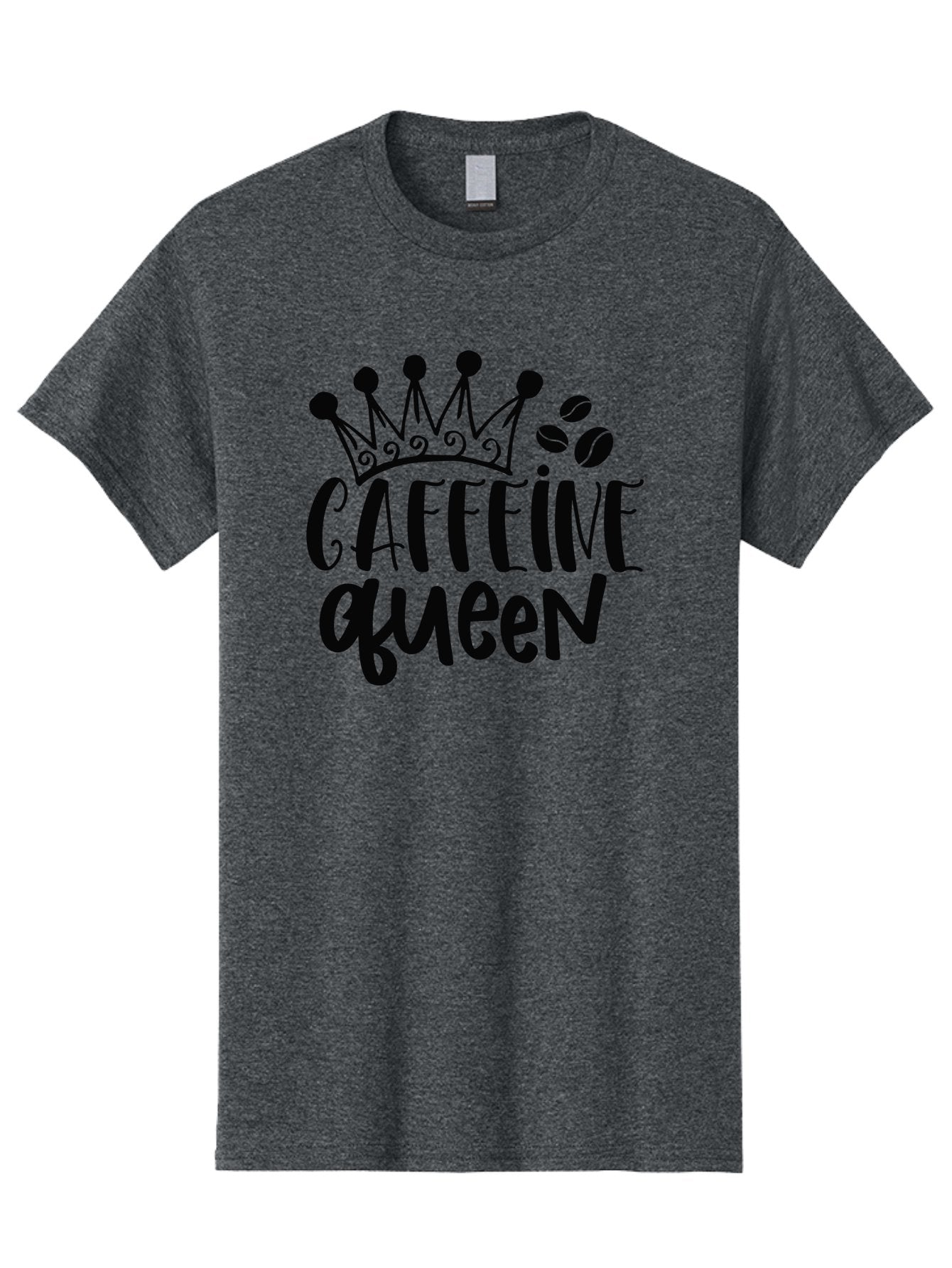 Caffeine-Queen Men'S Graphic Tee, 100% Cotton, Comfortable Casual Summer Wear, Machine Washable, Coffee Lover, Coffee Beans, Crown Icon, Royal Treatment, Coffee Culture, Caffeine Fix, Morning Motivation, Coffee Addiction, Coffee Obsession Aad369