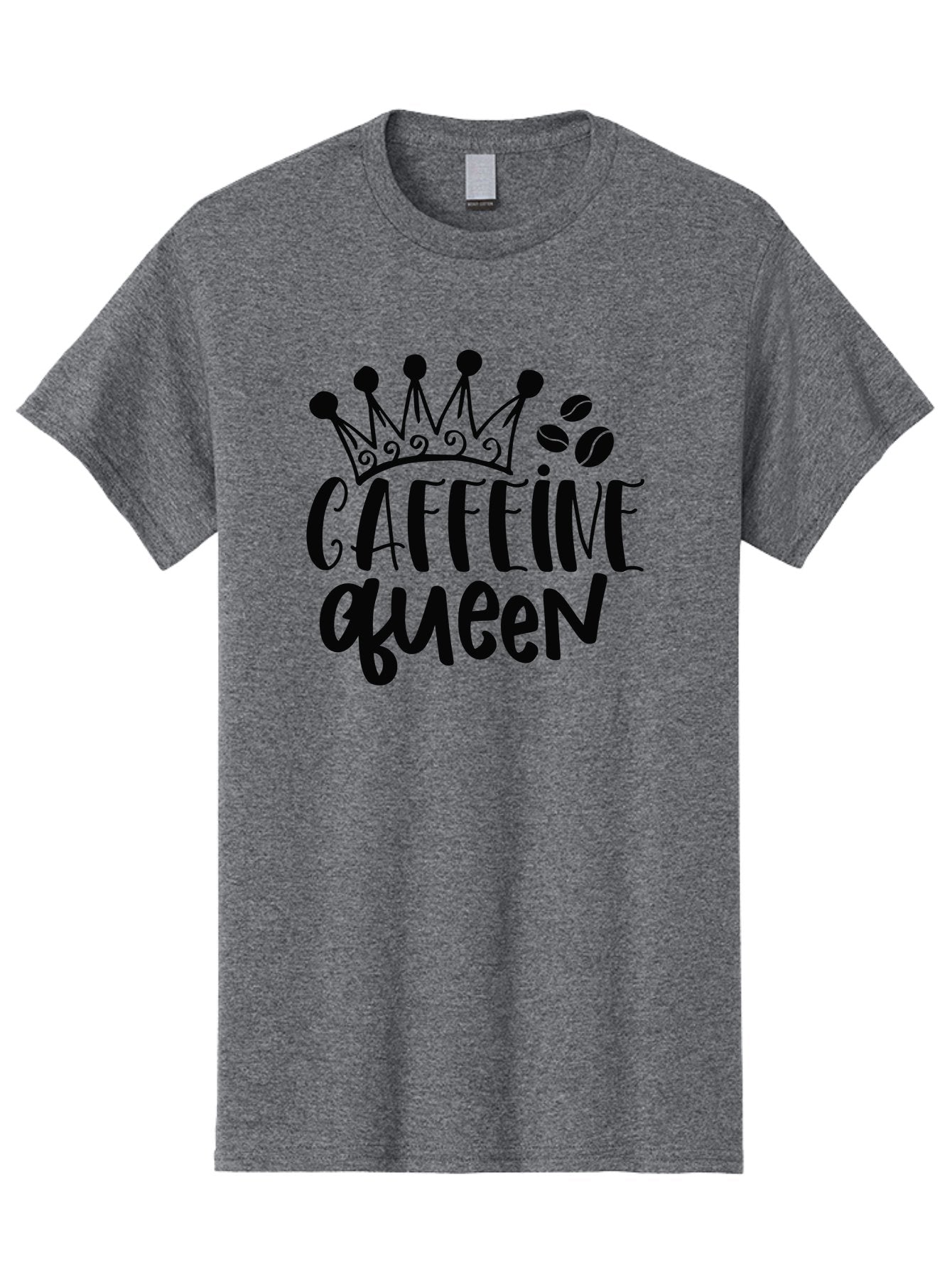 Caffeine-Queen Men'S Graphic Tee, 100% Cotton, Comfortable Casual Summer Wear, Machine Washable, Coffee Lover, Coffee Beans, Crown Icon, Royal Treatment, Coffee Culture, Caffeine Fix, Morning Motivation, Coffee Addiction, Coffee Obsession Aad369 11
