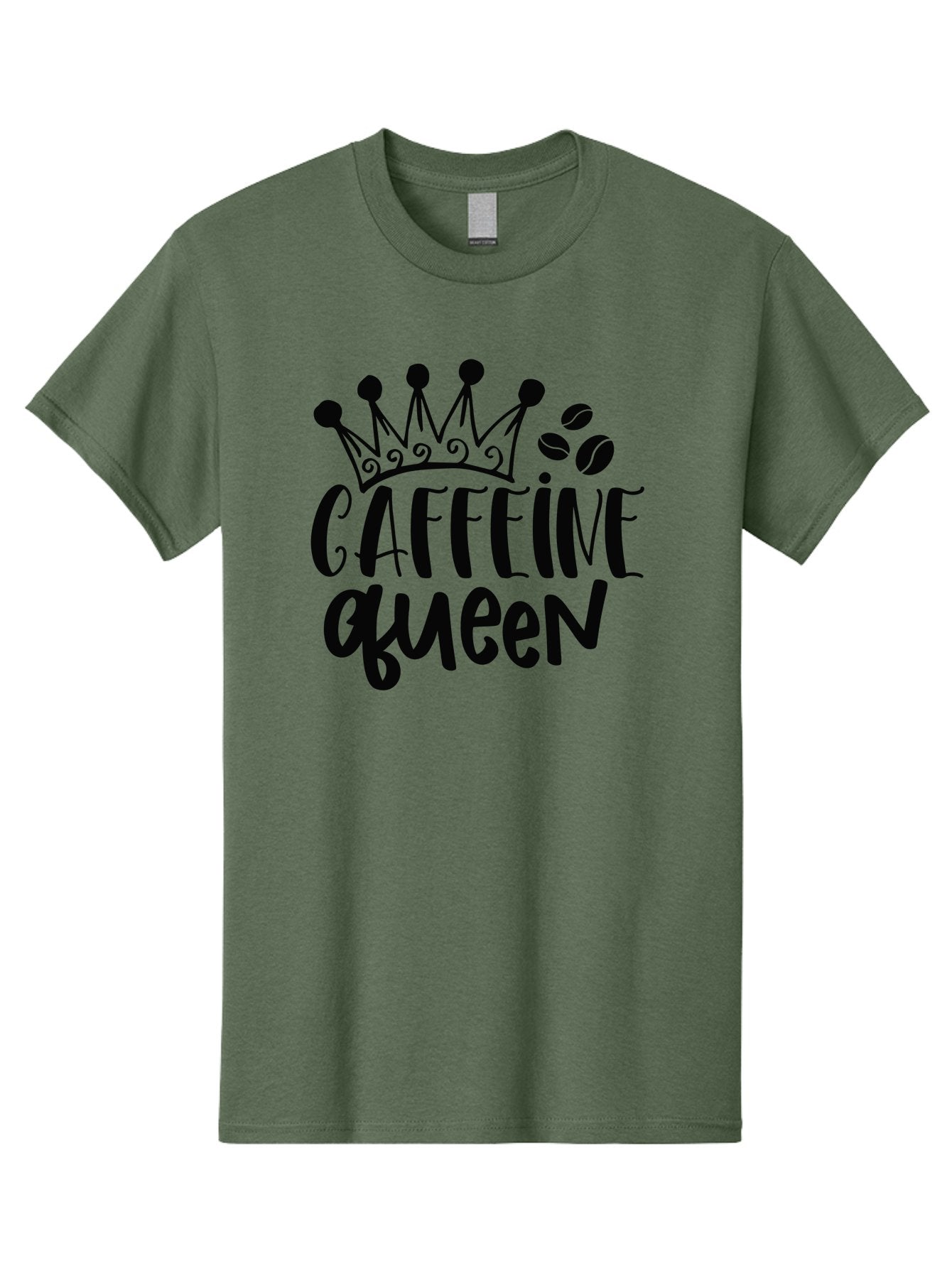 Caffeine-Queen Men'S Graphic Tee, 100% Cotton, Comfortable Casual Summer Wear, Machine Washable, Coffee Lover, Coffee Beans, Crown Icon, Royal Treatment, Coffee Culture, Caffeine Fix, Morning Motivation, Coffee Addiction, Coffee Obsession Aad369 12