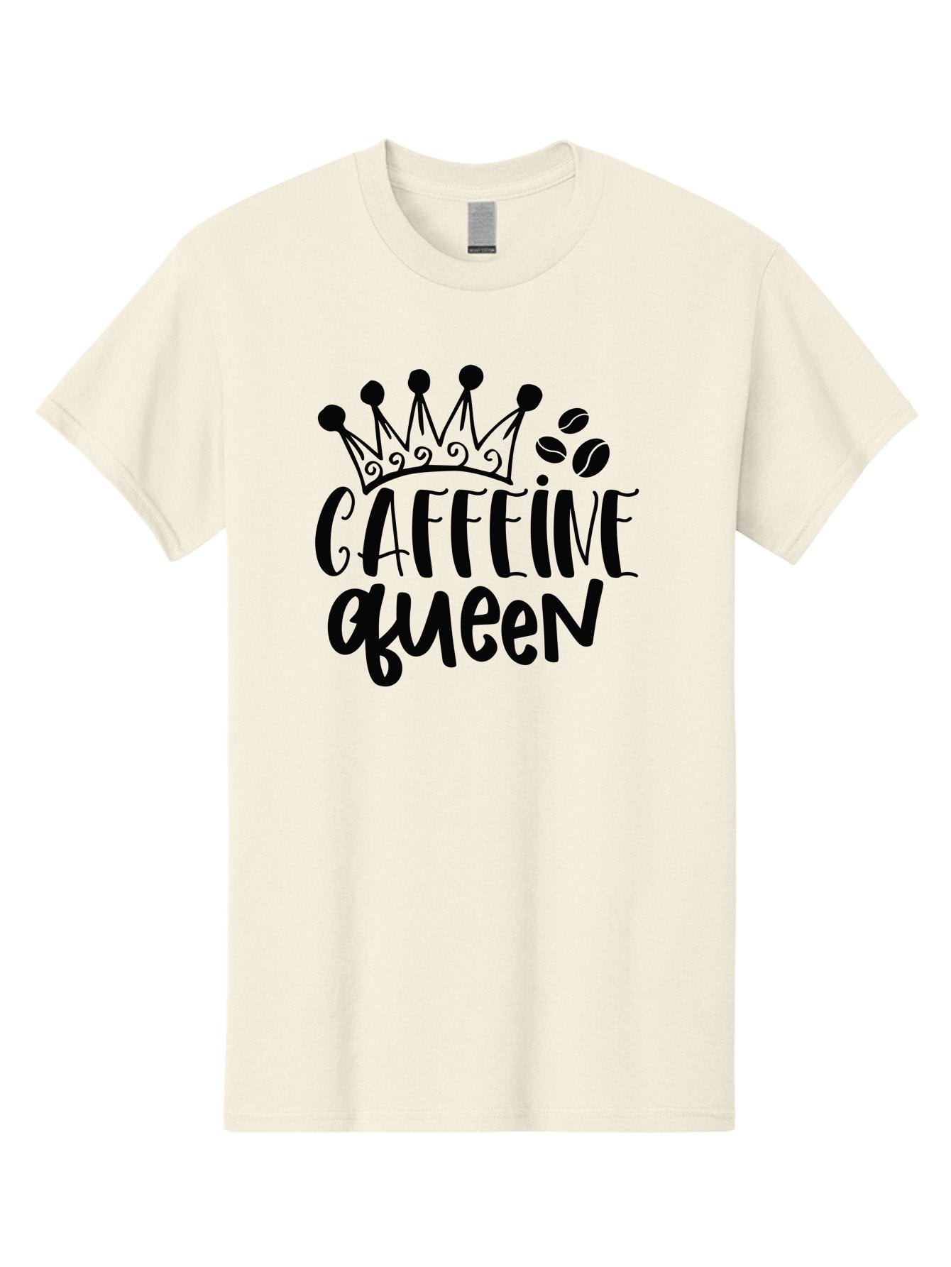 Caffeine-Queen Men'S Graphic Tee, 100% Cotton, Comfortable Casual Summer Wear, Machine Washable, Coffee Lover, Coffee Beans, Crown Icon, Royal Treatment, Coffee Culture, Caffeine Fix, Morning Motivation, Coffee Addiction, Coffee Obsession Aad369 7