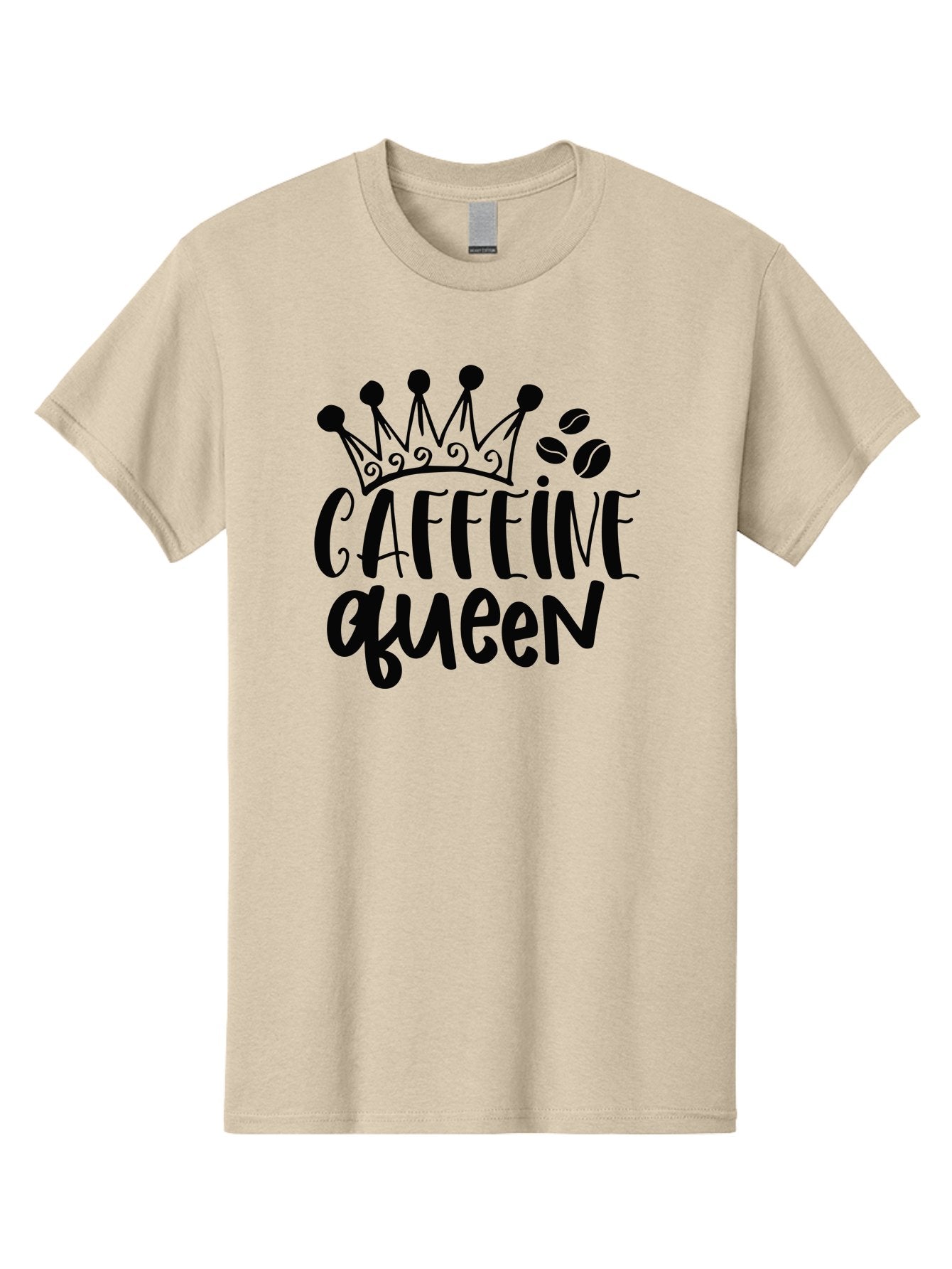 Caffeine-Queen Men'S Graphic Tee, 100% Cotton, Comfortable Casual Summer Wear, Machine Washable, Coffee Lover, Coffee Beans, Crown Icon, Royal Treatment, Coffee Culture, Caffeine Fix, Morning Motivation, Coffee Addiction, Coffee Obsession Aad369 14