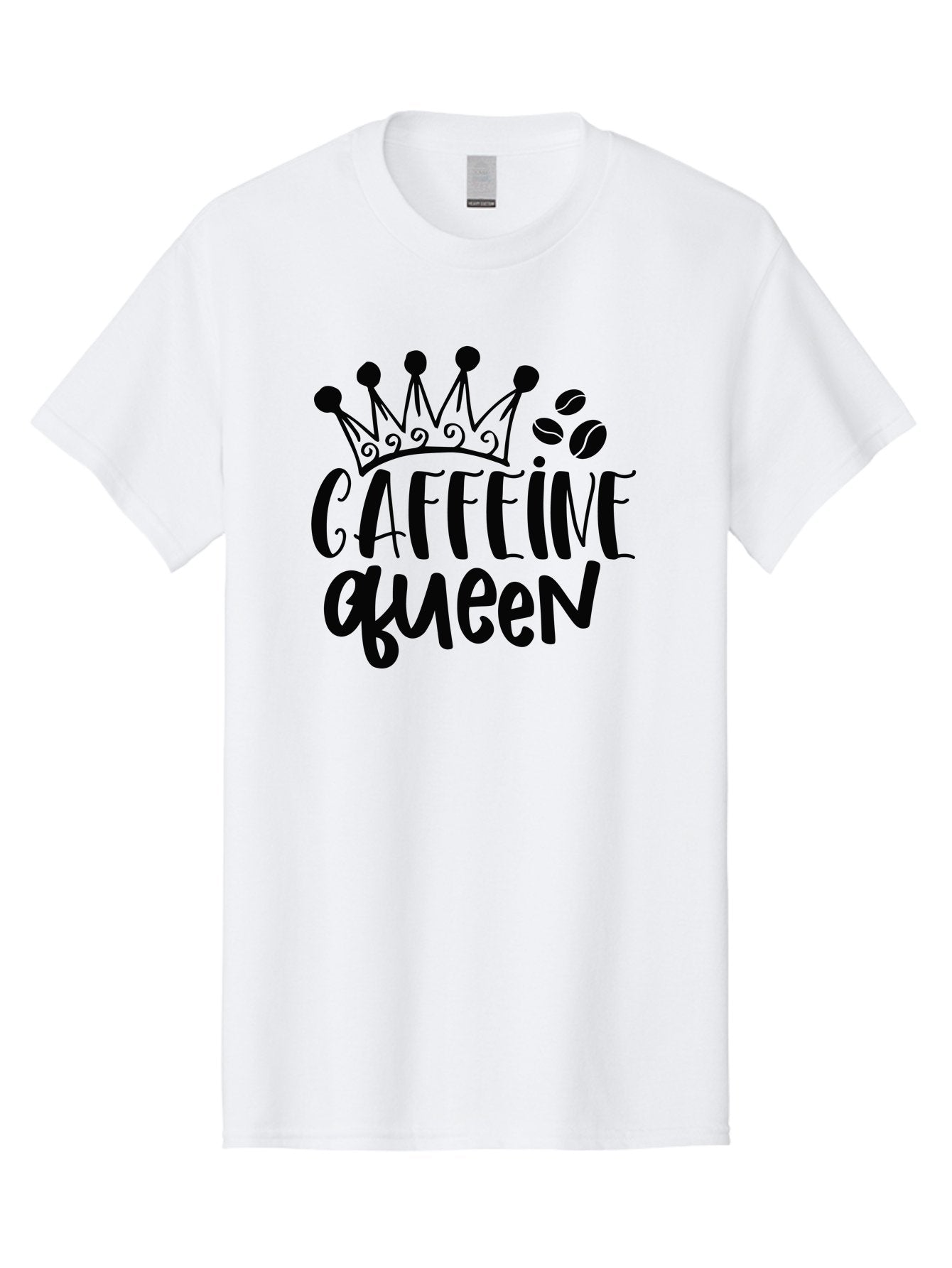 Caffeine-Queen Men'S Graphic Tee, 100% Cotton, Comfortable Casual Summer Wear, Machine Washable, Coffee Lover, Coffee Beans, Crown Icon, Royal Treatment, Coffee Culture, Caffeine Fix, Morning Motivation, Coffee Addiction, Coffee Obsession Aad369 3