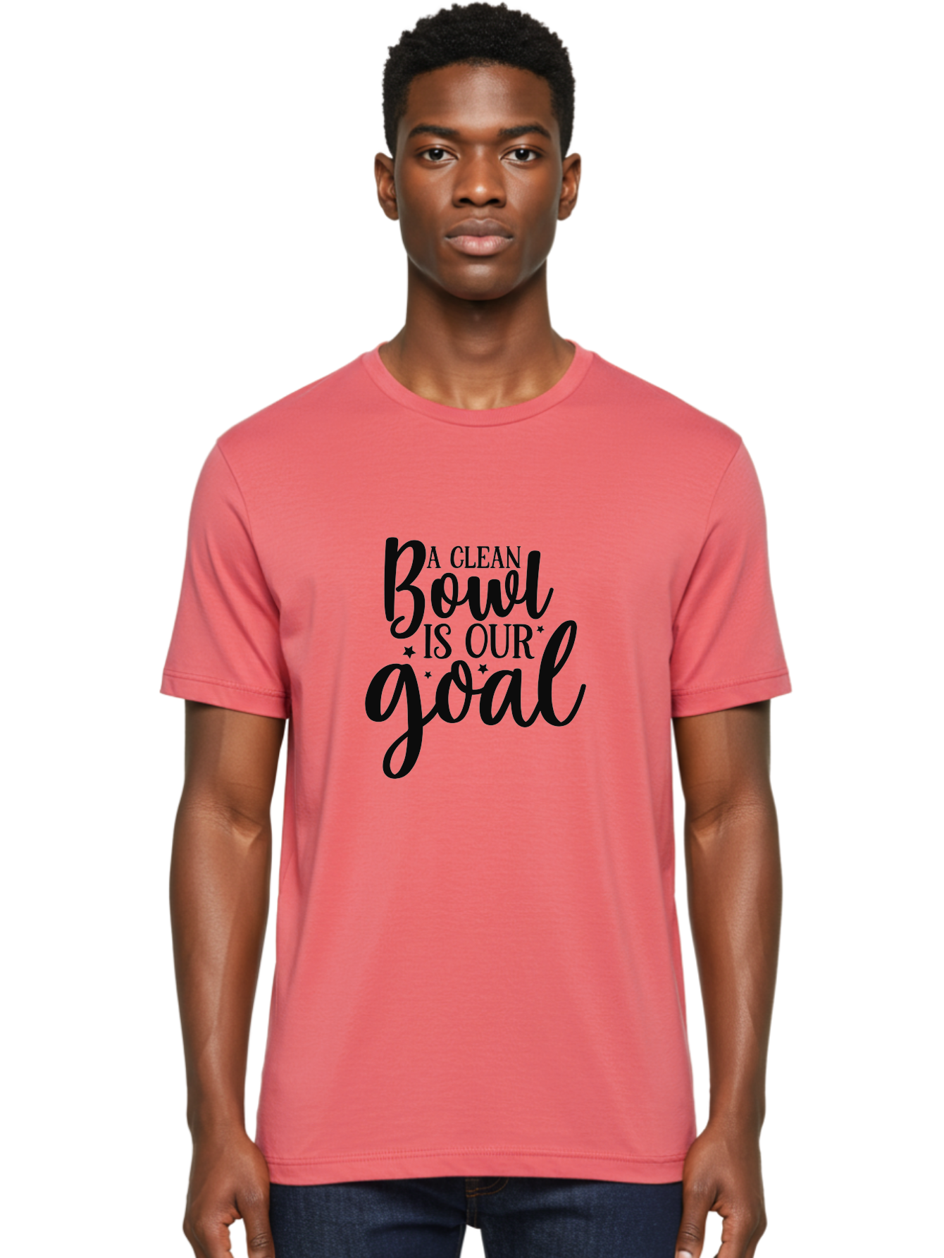 Clean-Bowl-Is-Our-Goal Men'S Graphic Tee, 100% Cotton, Comfortable Casual Summer Wear, Machine Washable, Motivational Quote, Food Slogan, Clean Bowl Goal, Dining Phrase, Restaurant Inspiration, Eating Encouragement, Meal Motivation Aad371 20