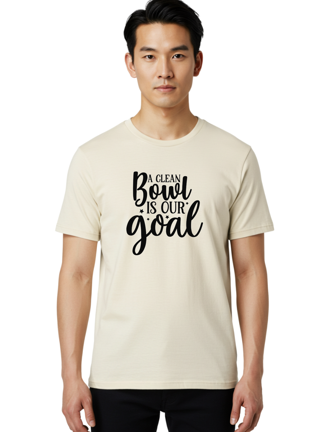 Clean-Bowl-Is-Our-Goal Men'S Graphic Tee, 100% Cotton, Comfortable Casual Summer Wear, Machine Washable, Motivational Quote, Food Slogan, Clean Bowl Goal, Dining Phrase, Restaurant Inspiration, Eating Encouragement, Meal Motivation Aad371 10
