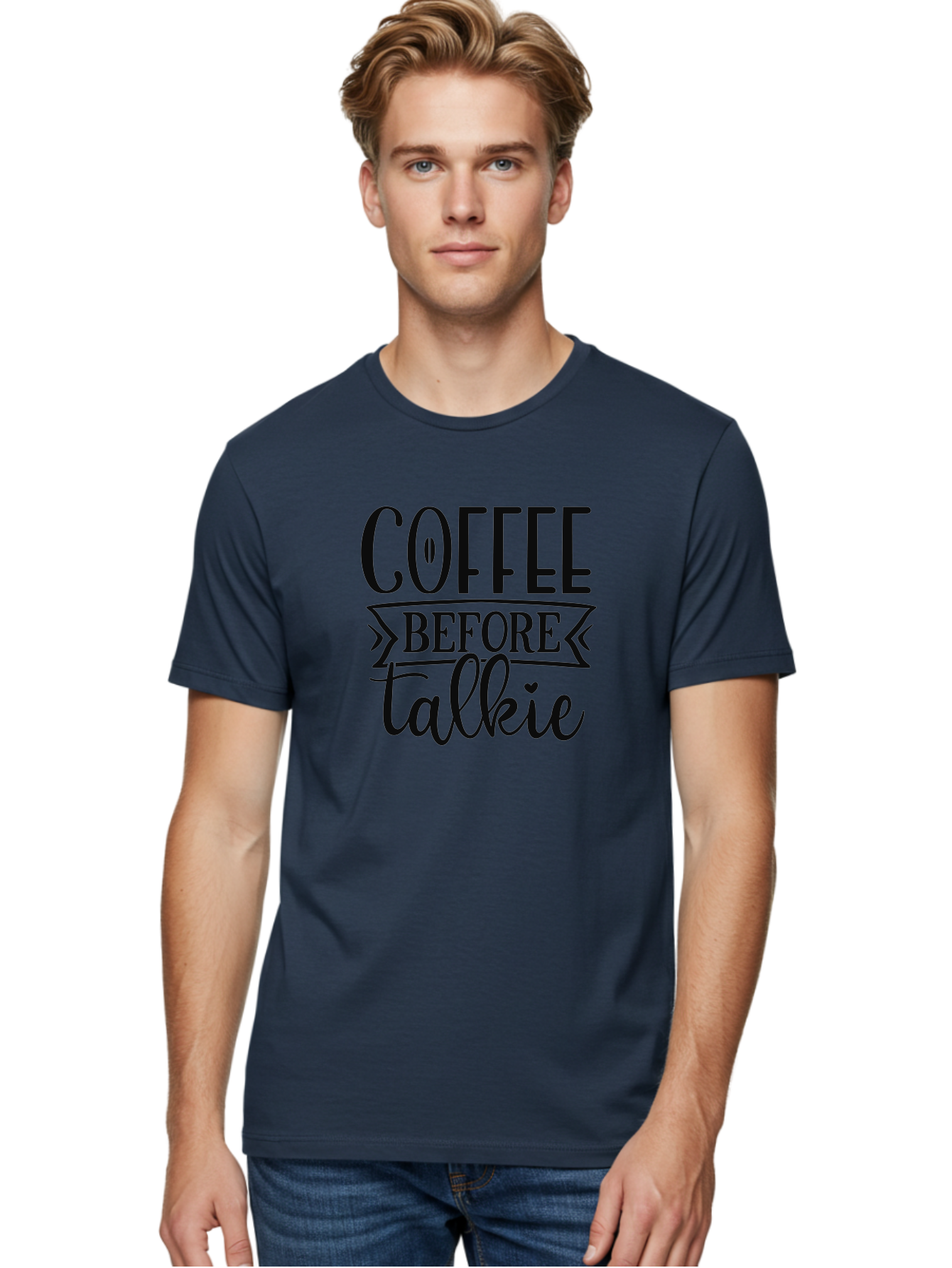 Coffee-Before-Talkie Men'S Graphic Tee, 100% Cotton, Comfortable Casual Summer Wear, Machine Washable, Coffee Lover, Morning Motivation, Funny Quote, Coffee Quote, Caffeine Fix, Humorous Design, Talkie, Coffee Before Talkie, Coffee Humor Aad373 12