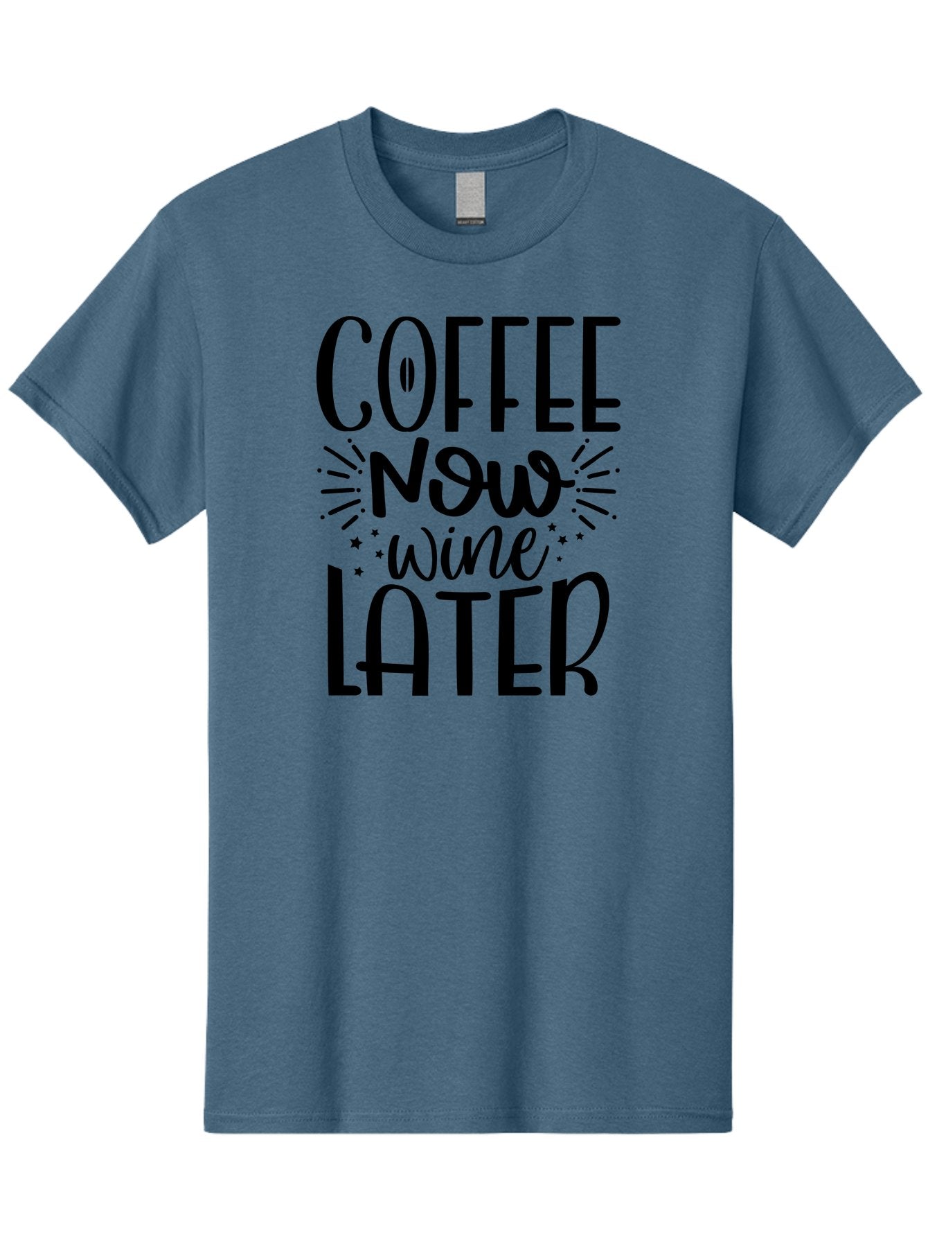 Coffee-Now-Wine-Later Men'S Graphic Tee, 100% Cotton, Comfortable Casual Summer Wear, Machine Washable, Coffee And Wine Quote, Coffee Lover, Wine Enthusiast, Motivational Phrase, Fun Design, Coffee Now Wine Later, Typography Art, Aad374 11