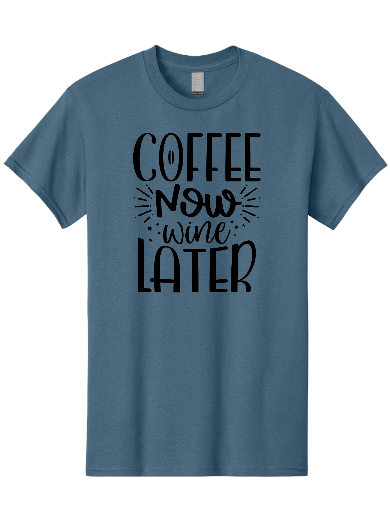 Coffee-Now-Wine-Later Men'S Graphic Tee, 100% Cotton, Comfortable Casual Summer Wear, Machine Washable, Coffee And Wine Quote, Coffee Lover, Wine Enthusiast, Motivational Phrase, Fun Design, Coffee Now Wine Later, Typography Art, Aad374 7