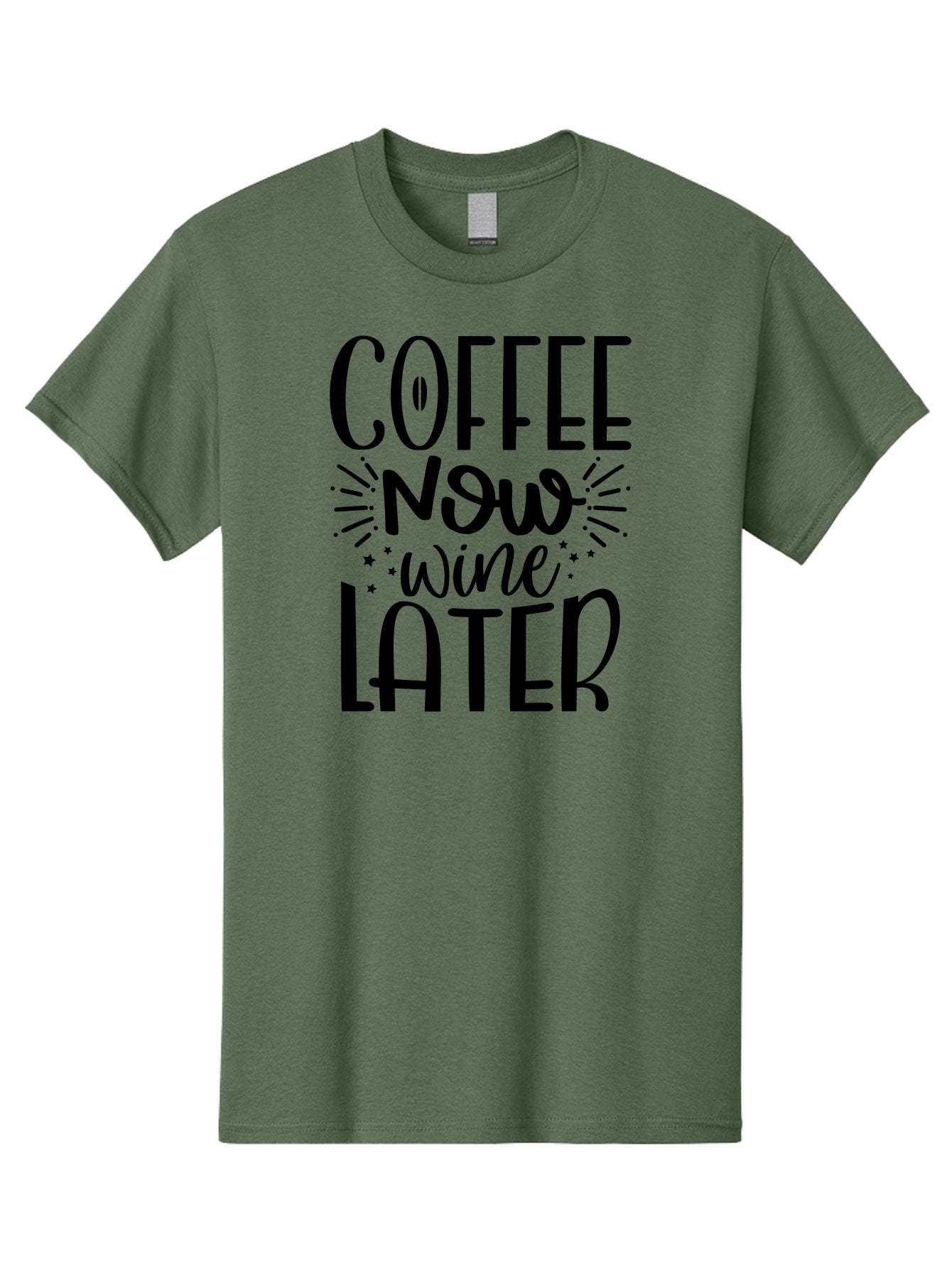 Coffee-Now-Wine-Later Men'S Graphic Tee, 100% Cotton, Comfortable Casual Summer Wear, Machine Washable, Coffee And Wine Quote, Coffee Lover, Wine Enthusiast, Motivational Phrase, Fun Design, Coffee Now Wine Later, Typography Art, Aad374 14