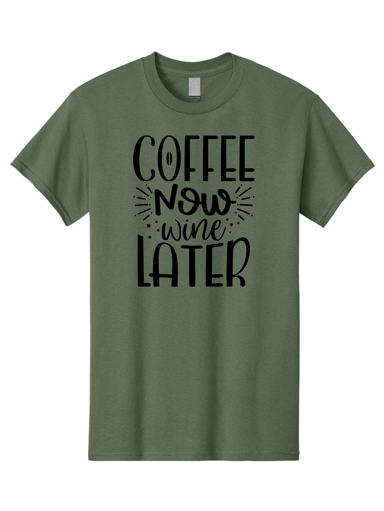 Coffee-Now-Wine-Later Men'S Graphic Tee, 100% Cotton, Comfortable Casual Summer Wear, Machine Washable, Coffee And Wine Quote, Coffee Lover, Wine Enthusiast, Motivational Phrase, Fun Design, Coffee Now Wine Later, Typography Art, Aad374 3