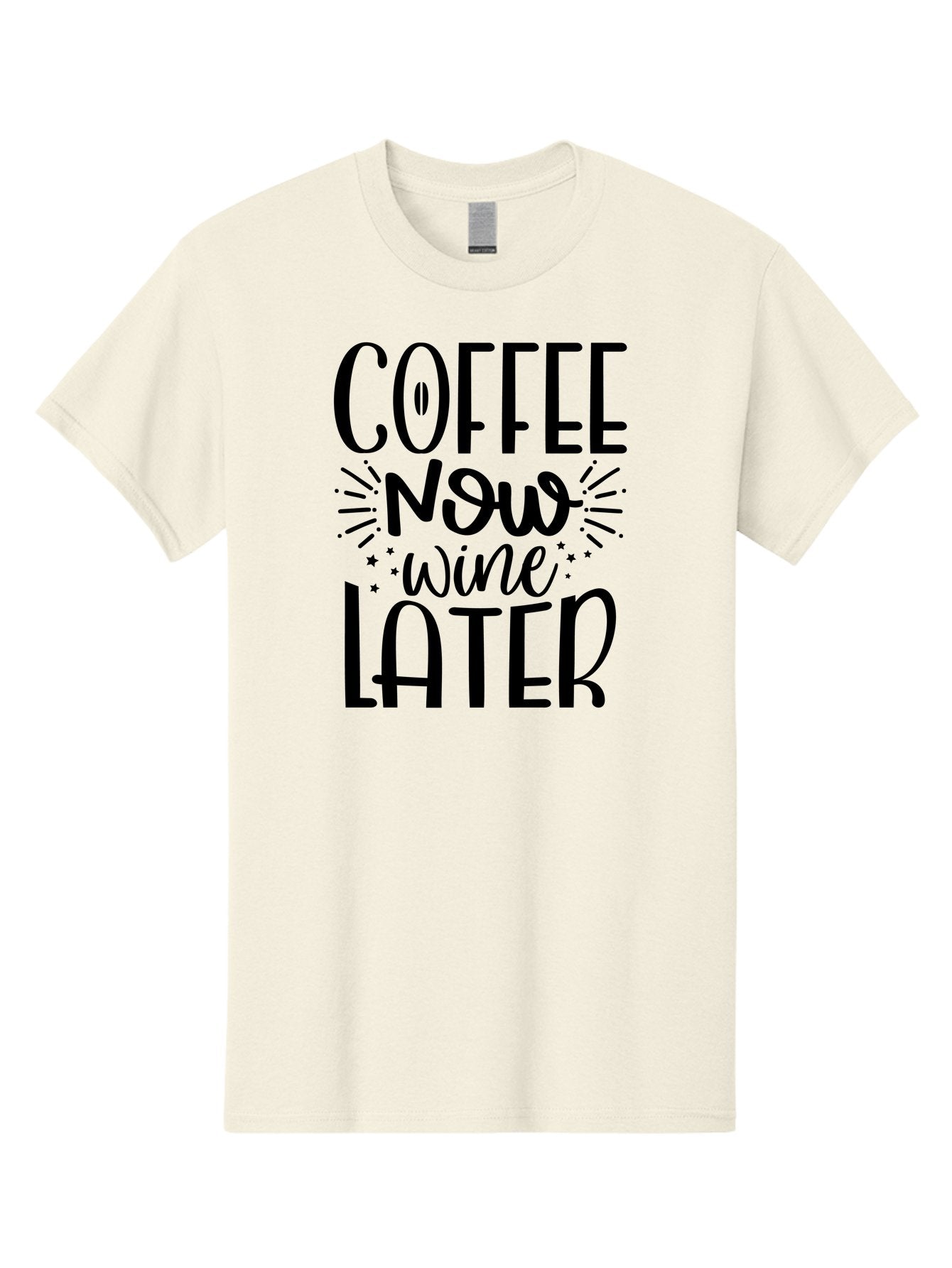 Coffee-Now-Wine-Later Men'S Graphic Tee, 100% Cotton, Comfortable Casual Summer Wear, Machine Washable, Coffee And Wine Quote, Coffee Lover, Wine Enthusiast, Motivational Phrase, Fun Design, Coffee Now Wine Later, Typography Art, Aad374 12