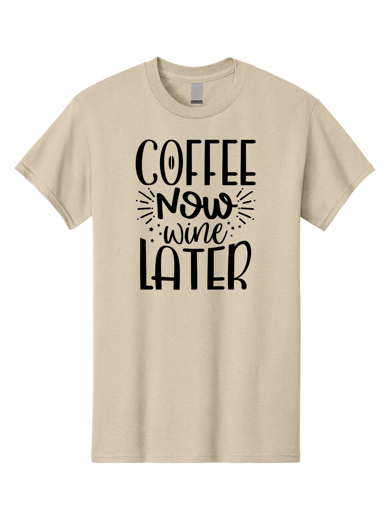 Coffee-Now-Wine-Later Men'S Graphic Tee, 100% Cotton, Comfortable Casual Summer Wear, Machine Washable, Coffee And Wine Quote, Coffee Lover, Wine Enthusiast, Motivational Phrase, Fun Design, Coffee Now Wine Later, Typography Art, Aad374 11