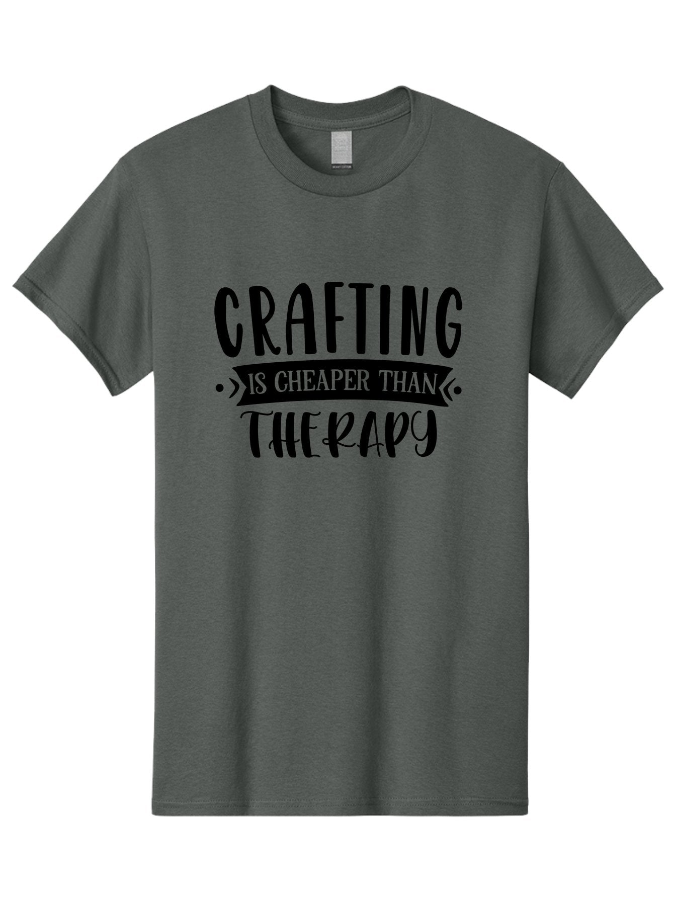 Crafting-Is-Cheaper-Than-Therapy Men'S Graphic Tee, 100% Cotton, Comfortable Casual Summer Wear, Machine Washable, Crafting Quotes, Therapy Alternatives, Creative Hobbies, Diy Inspiration, Handmade Crafts, Mental Health, Crafting Community, Aad376 9