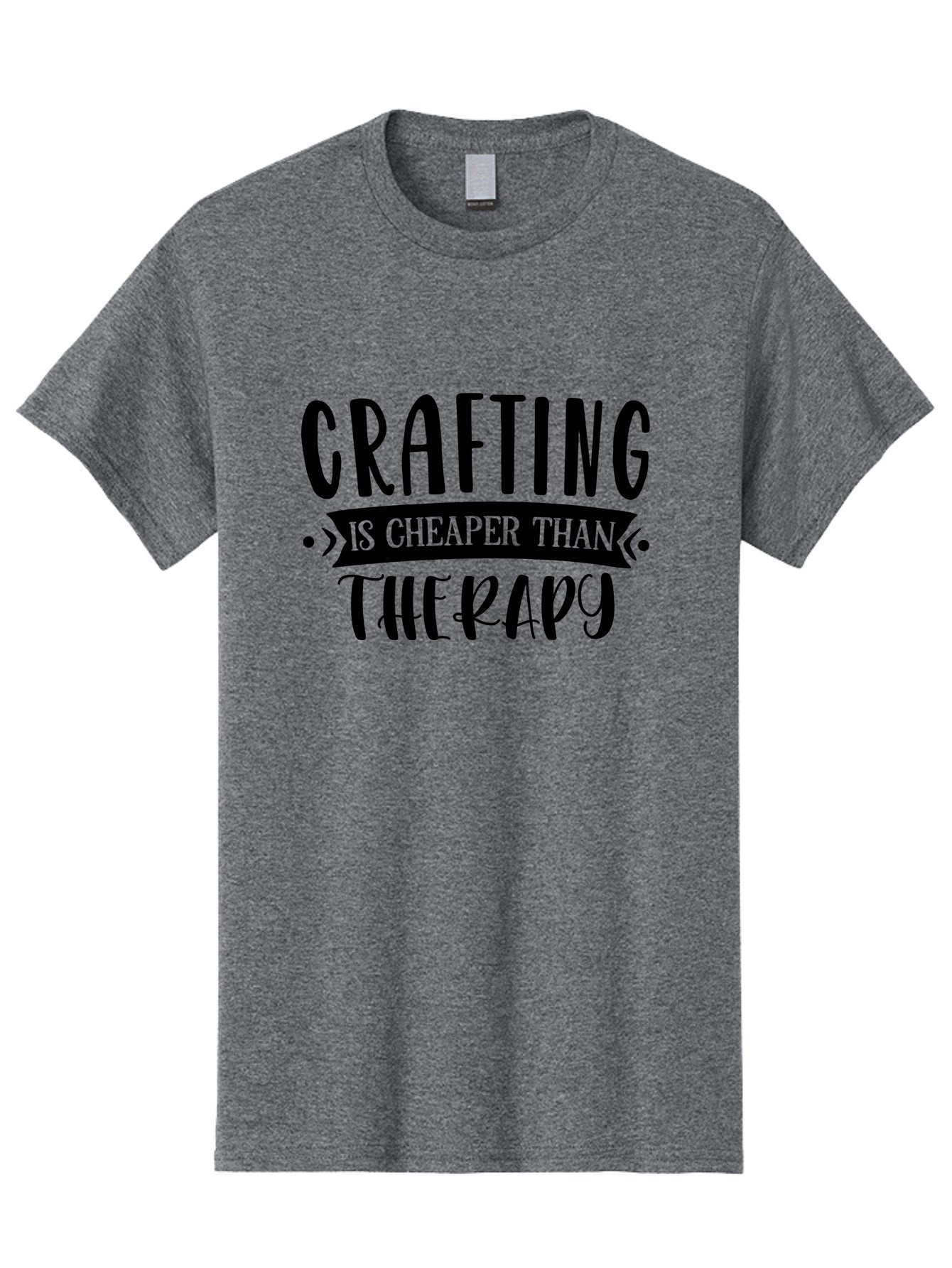 Crafting-Is-Cheaper-Than-Therapy Men'S Graphic Tee, 100% Cotton, Comfortable Casual Summer Wear, Machine Washable, Crafting Quotes, Therapy Alternatives, Creative Hobbies, Diy Inspiration, Handmade Crafts, Mental Health, Crafting Community, Aad376 13