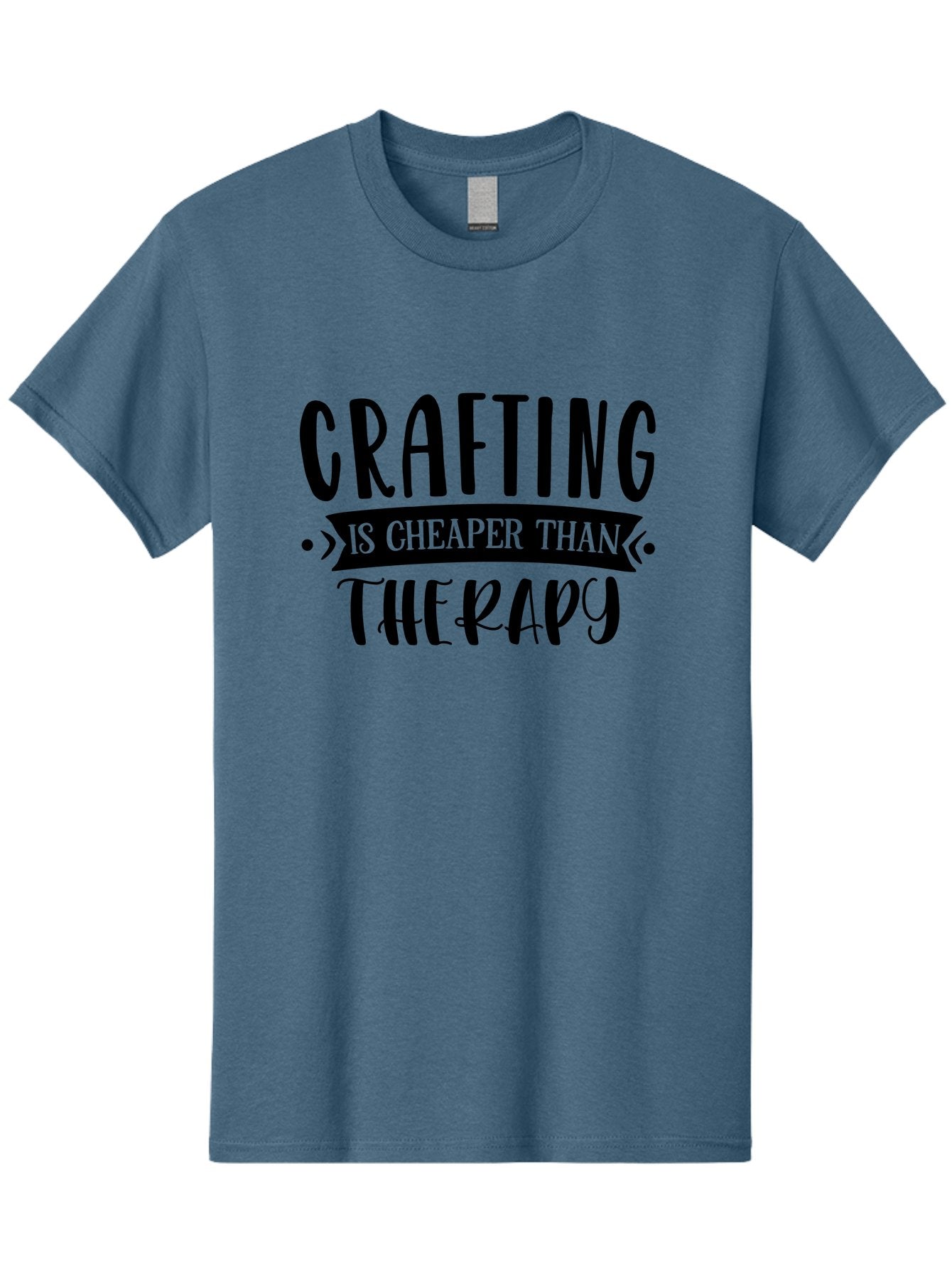 Crafting-Is-Cheaper-Than-Therapy Men'S Graphic Tee, 100% Cotton, Comfortable Casual Summer Wear, Machine Washable, Crafting Quotes, Therapy Alternatives, Creative Hobbies, Diy Inspiration, Handmade Crafts, Mental Health, Crafting Community, Aad376 10
