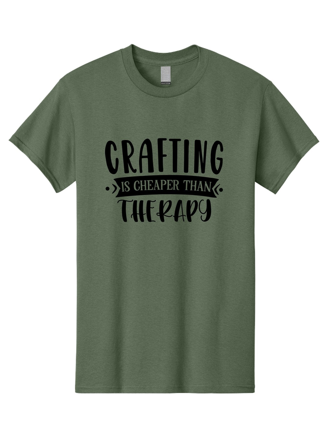 Crafting-Is-Cheaper-Than-Therapy Men'S Graphic Tee, 100% Cotton, Comfortable Casual Summer Wear, Machine Washable, Crafting Quotes, Therapy Alternatives, Creative Hobbies, Diy Inspiration, Handmade Crafts, Mental Health, Crafting Community, Aad376 8