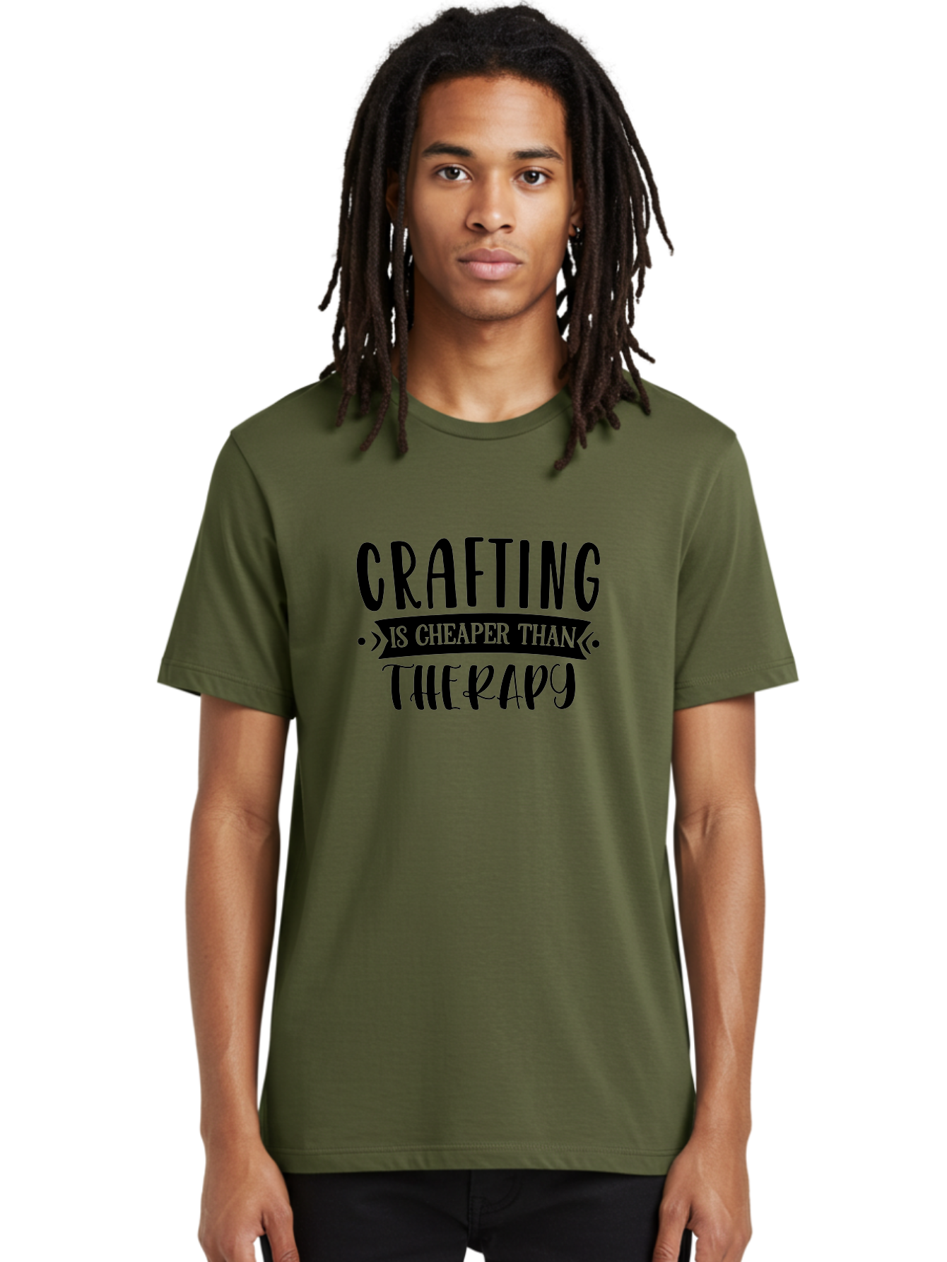 Crafting-Is-Cheaper-Than-Therapy Men'S Graphic Tee, 100% Cotton, Comfortable Casual Summer Wear, Machine Washable, Crafting Quotes, Therapy Alternatives, Creative Hobbies, Diy Inspiration, Handmade Crafts, Mental Health, Crafting Community, Aad376 12