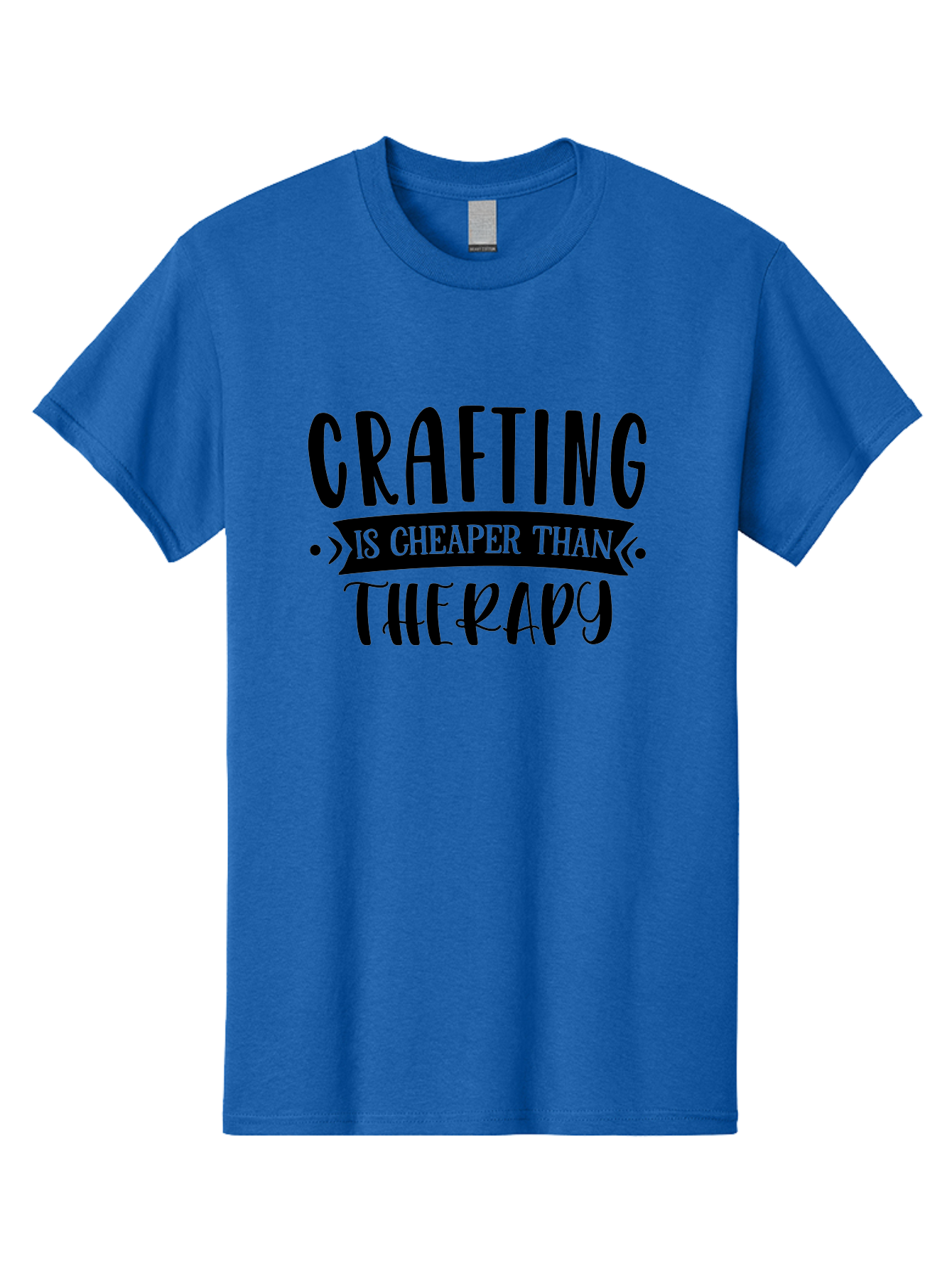 Crafting-Is-Cheaper-Than-Therapy Men'S Graphic Tee, 100% Cotton, Comfortable Casual Summer Wear, Machine Washable, Crafting Quotes, Therapy Alternatives, Creative Hobbies, Diy Inspiration, Handmade Crafts, Mental Health, Crafting Community, Aad376 5